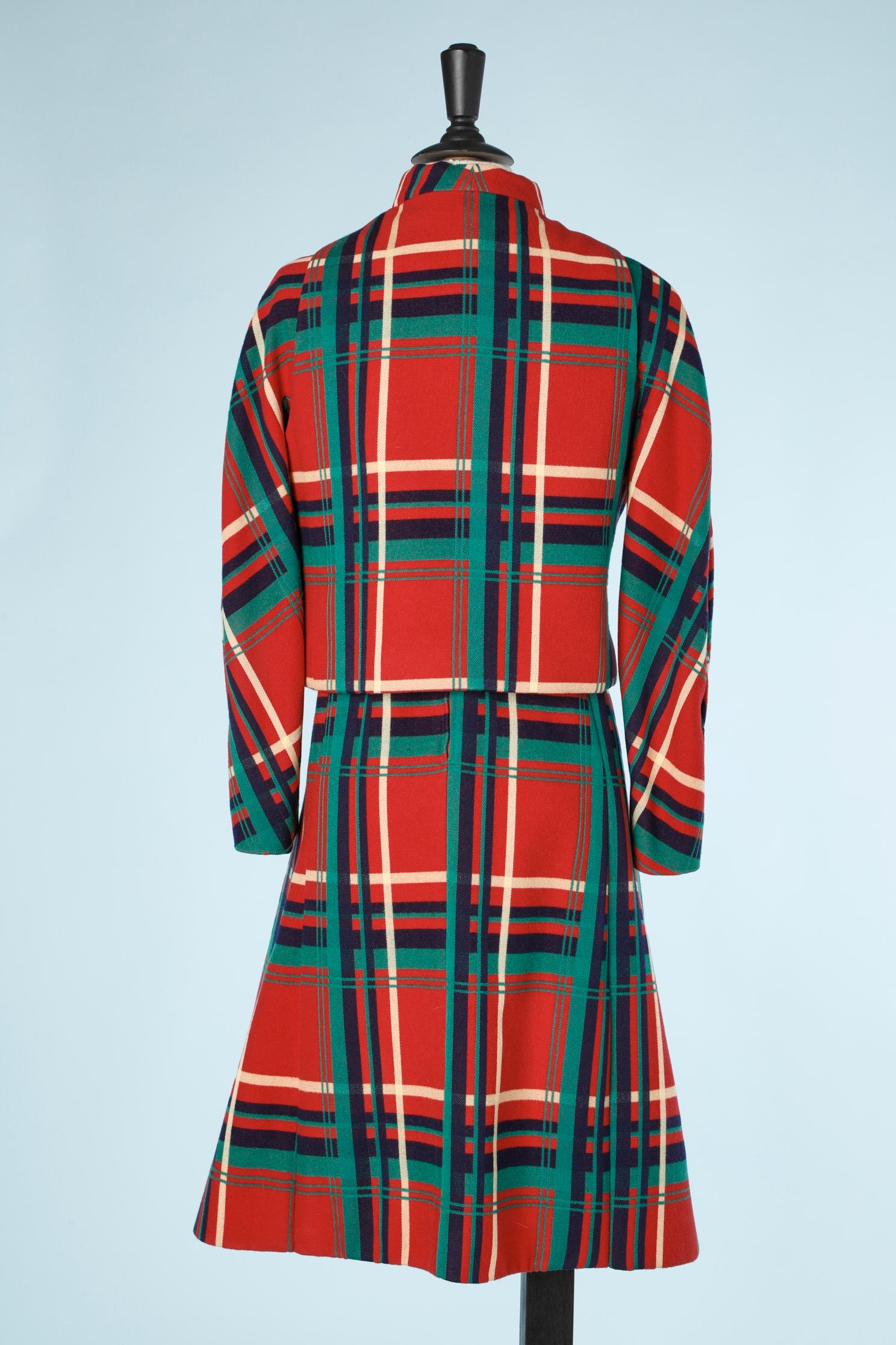 Dress-suit  in wool tartan with 