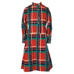 Dress-suit  in wool tartan with "trompe l'oeil" vest overlay GALANOS