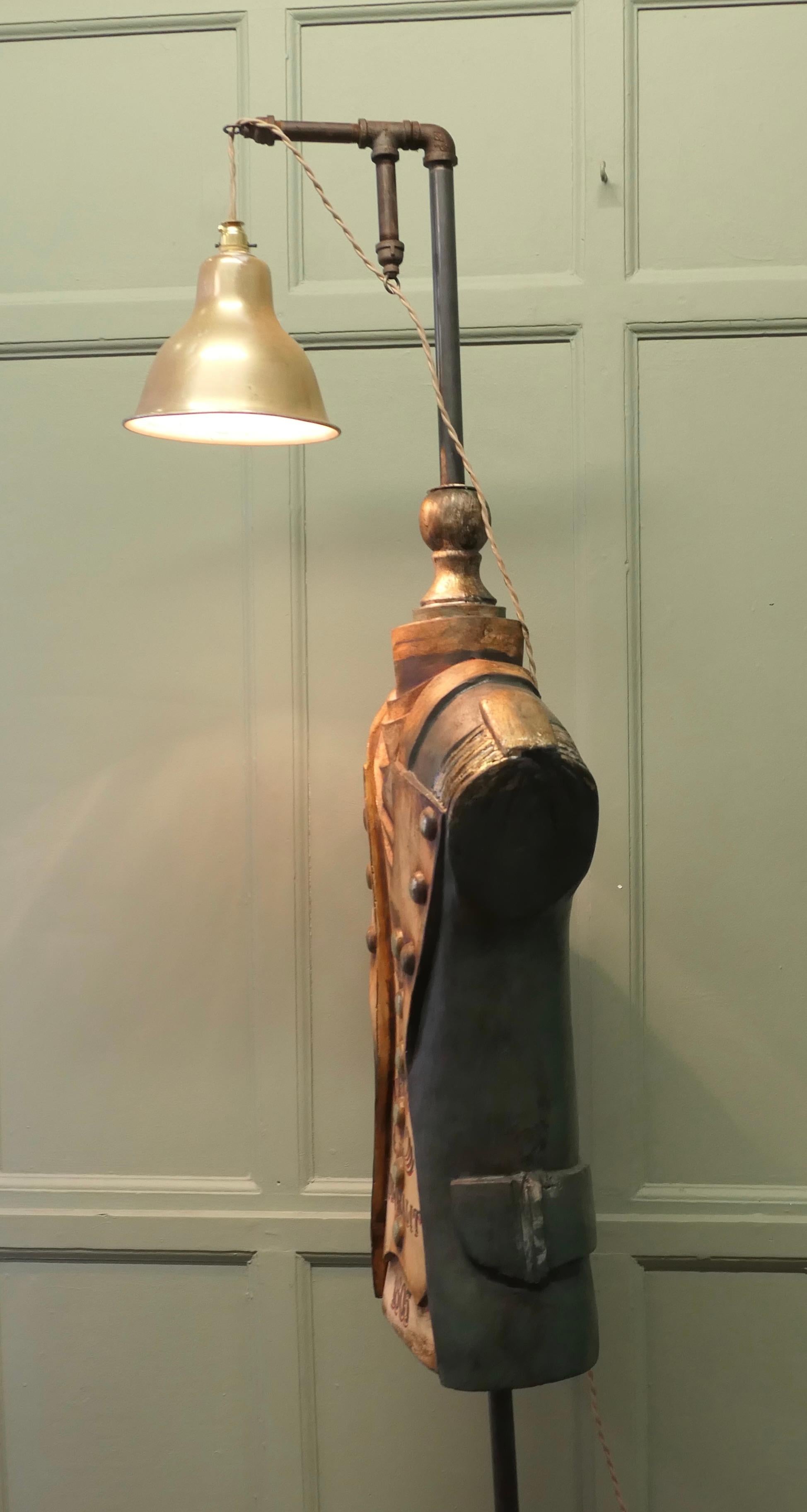 Mid-20th Century Dressed Navy Sculpture, Floor Lamp  A Fibreglass mannequin in 19th Century dress For Sale