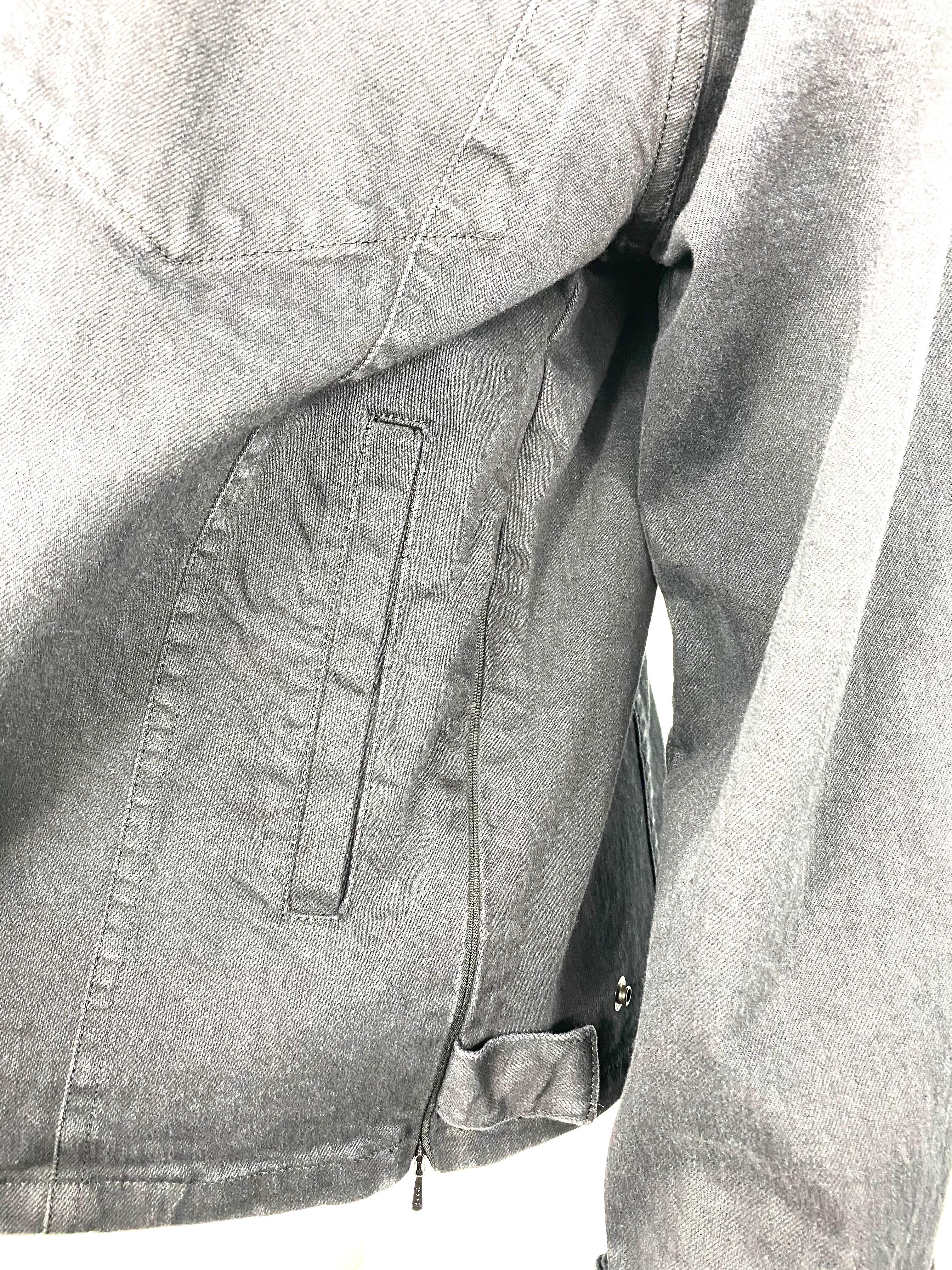 Dressedundressed Grey Denim Jacket, Size 3 For Sale 1