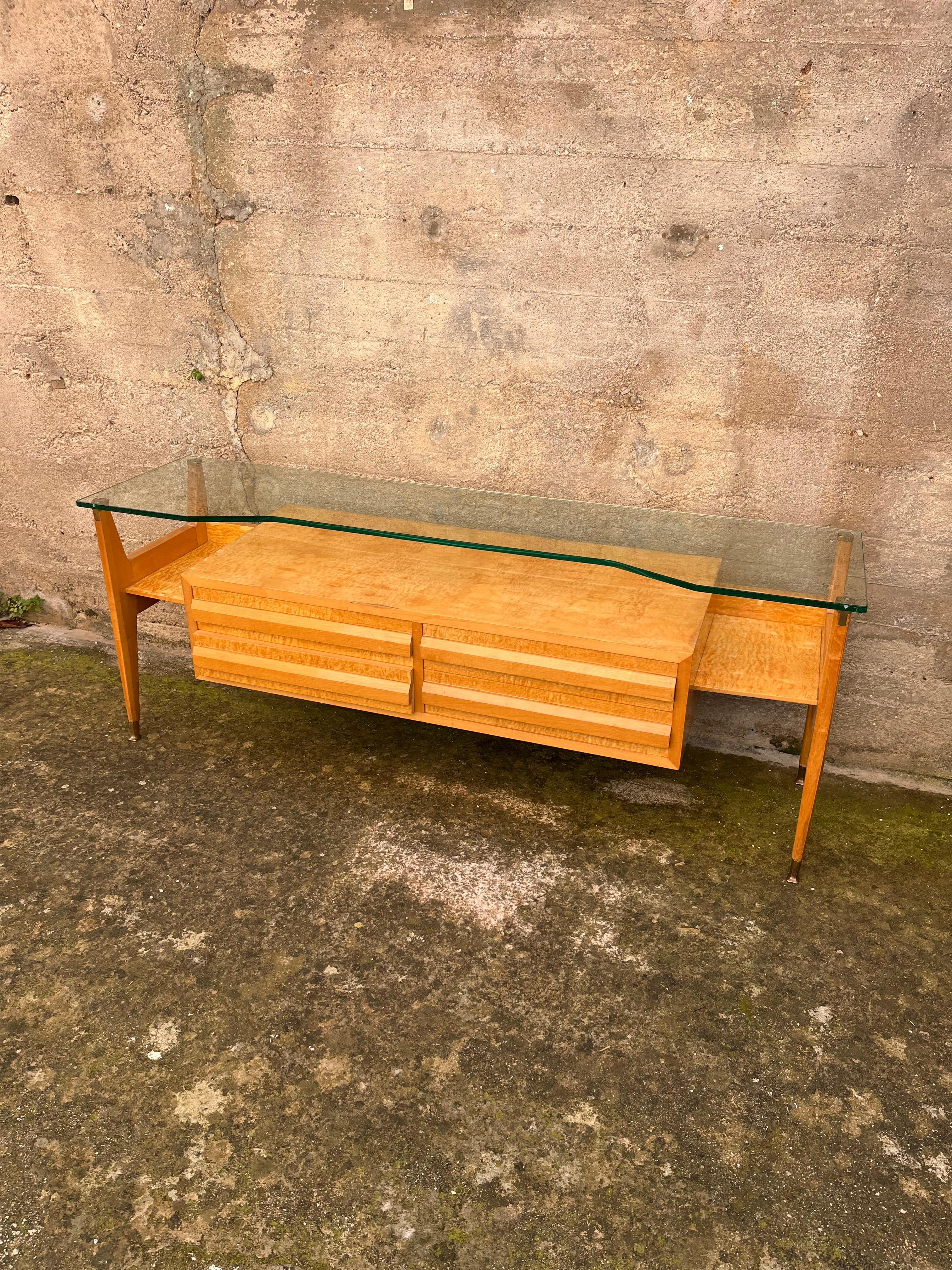 Dresser And Mirror G. Cecchini and C. Lissone attributed to Vittorio Dassi, 1950 For Sale 2