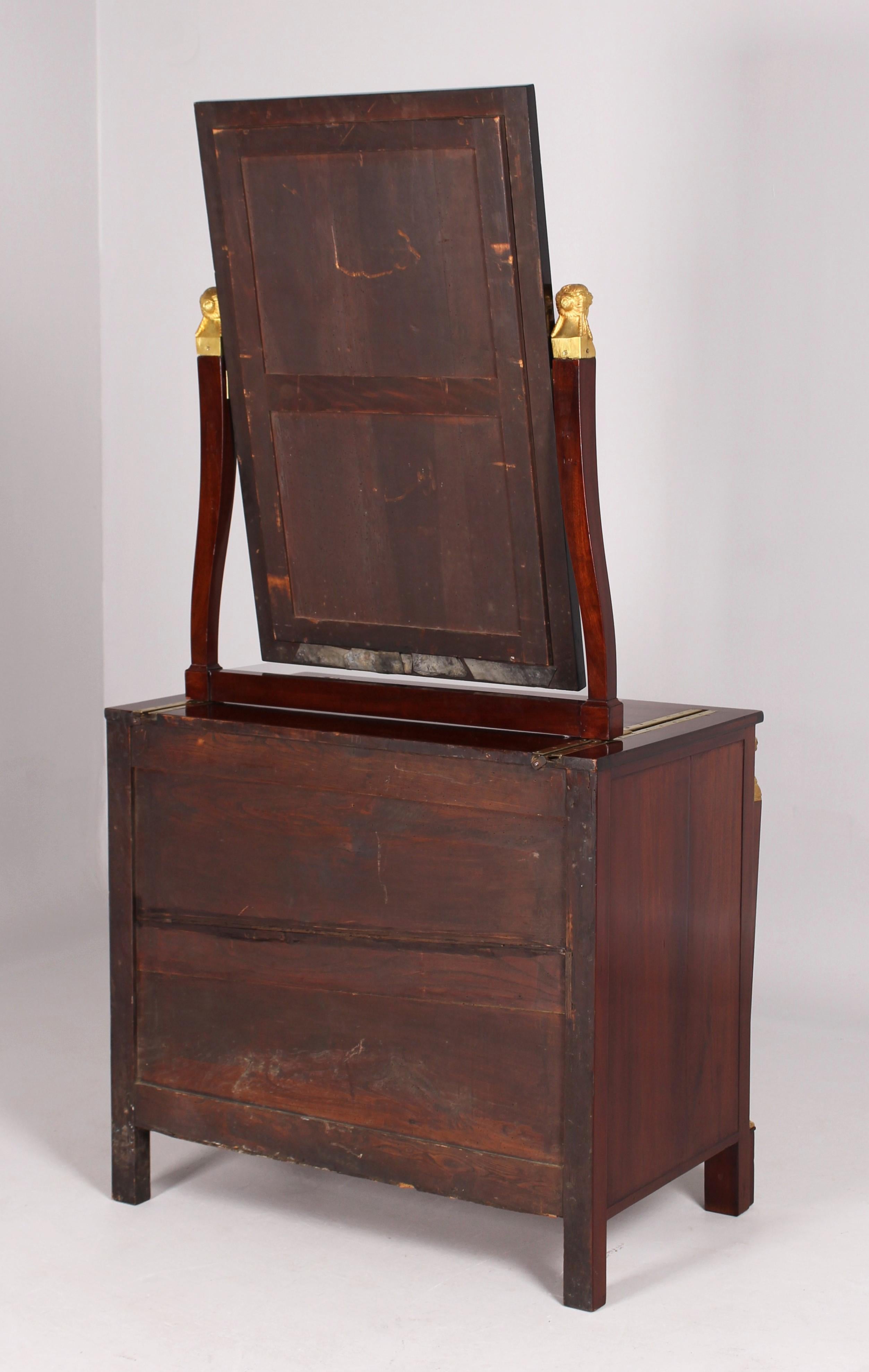 Dresser, Chest of Drawers, Mirror, stamped Jean-Joseph Chapuis, Brussels c. 1810 For Sale 12