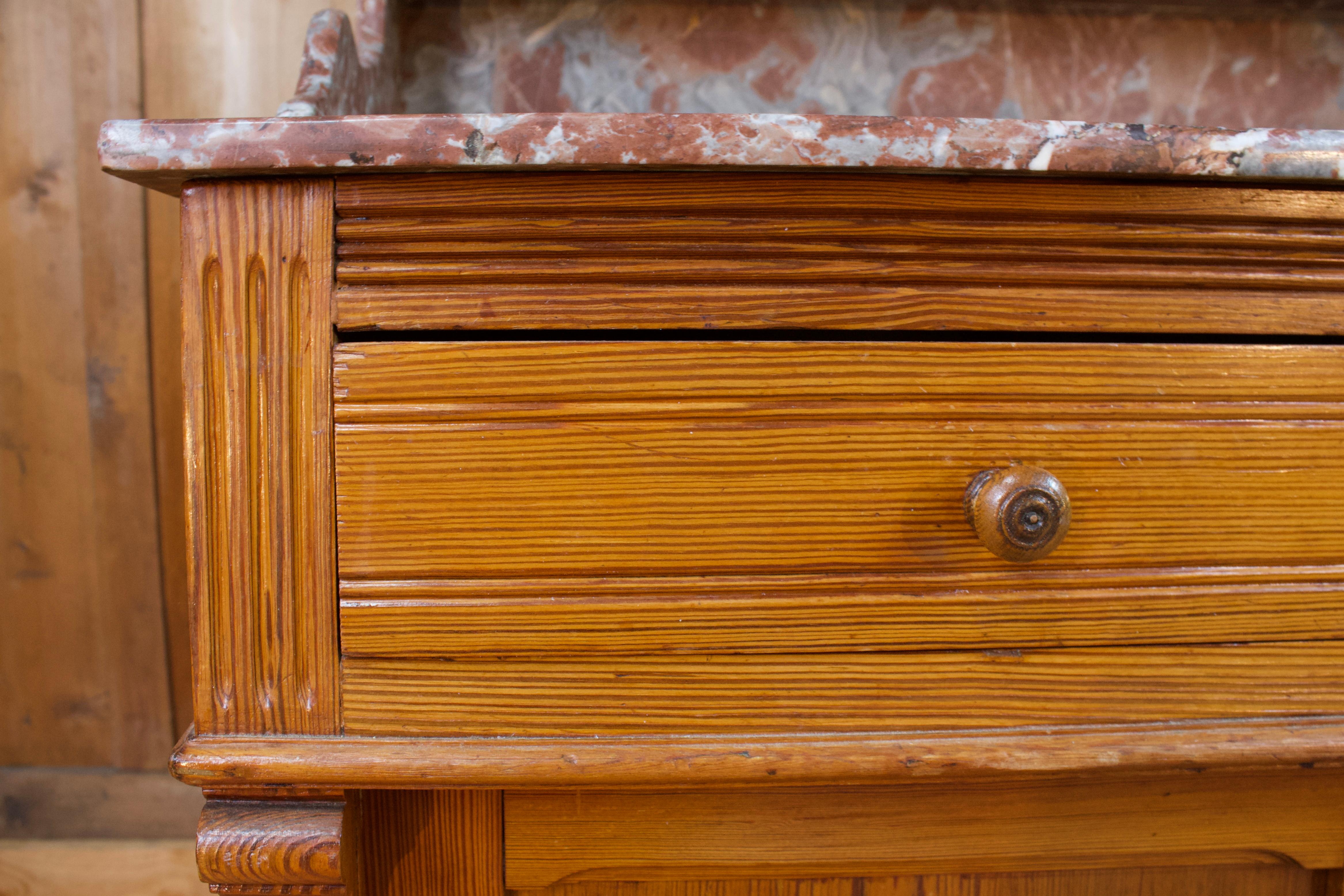 Louis Philippe Dresser Commode Wood and Marble Vanity 19th Century For Sale