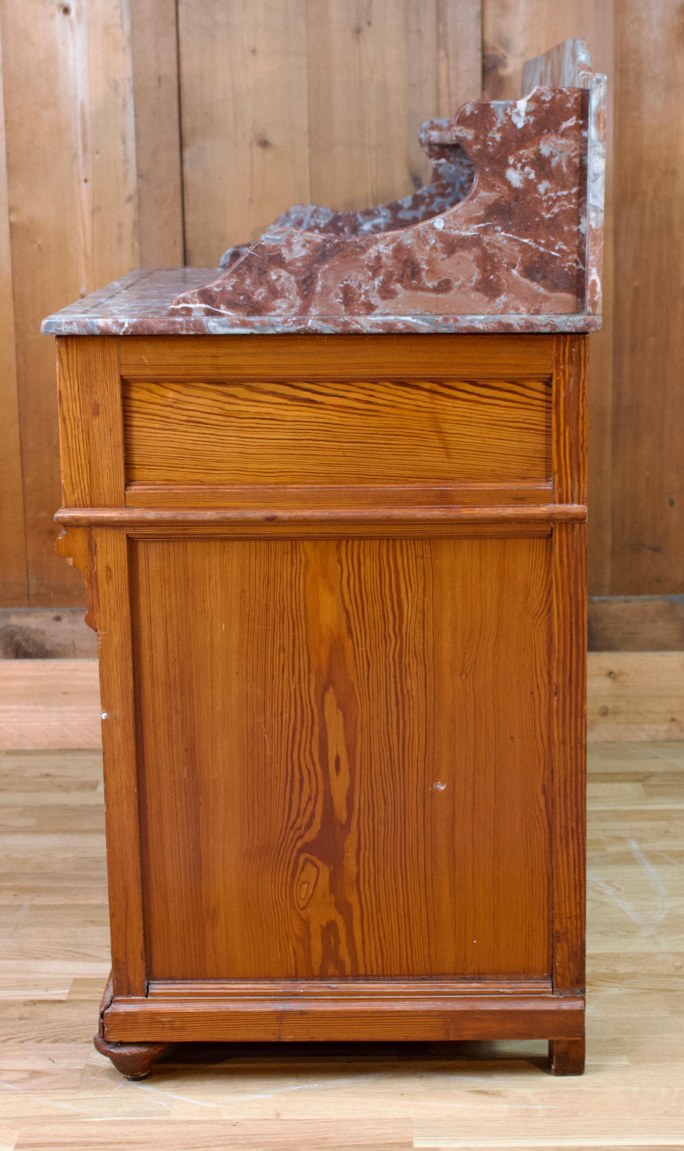 Dresser Commode Wood and Marble Vanity 19th Century For Sale 1