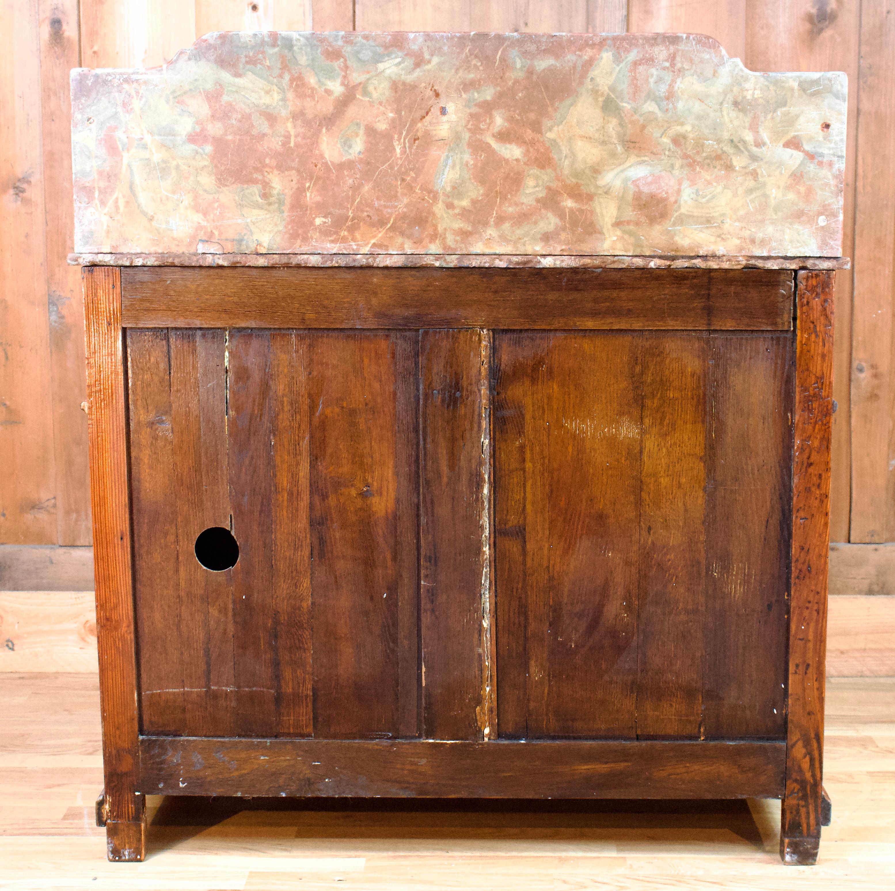 Dresser Commode Wood and Marble Vanity 19th Century For Sale 2