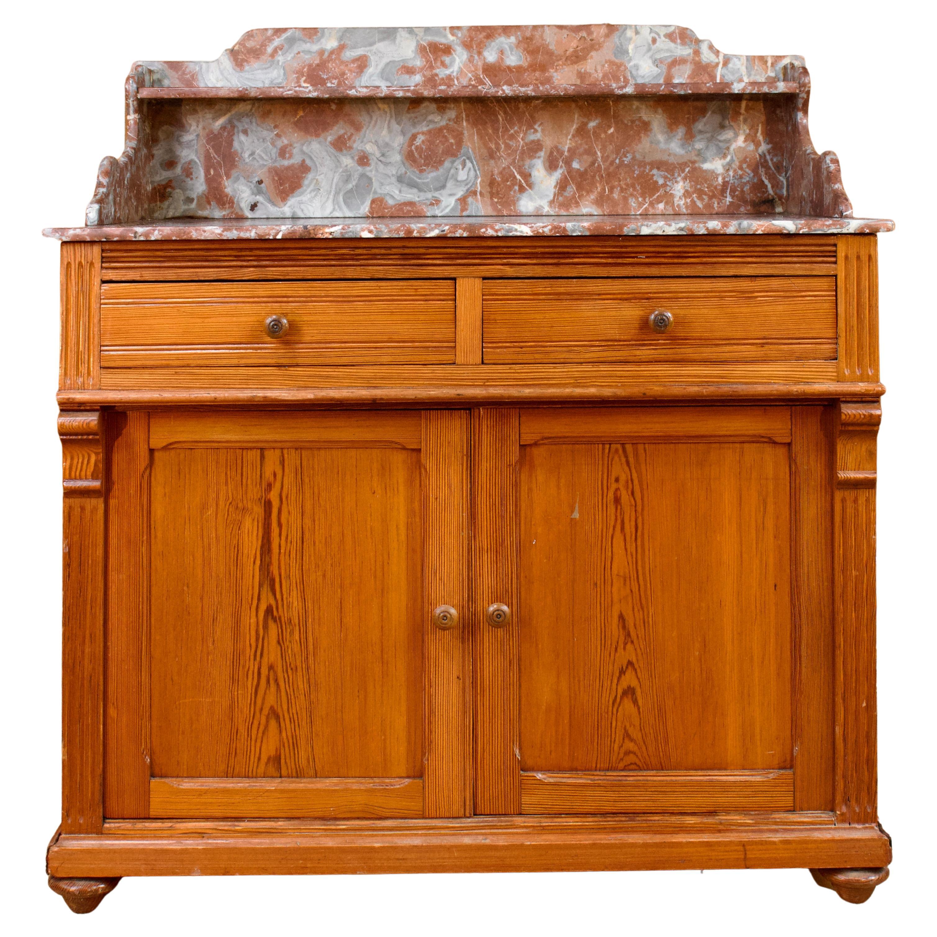 Commode commode en bois et marbre du 19me sicle en vente