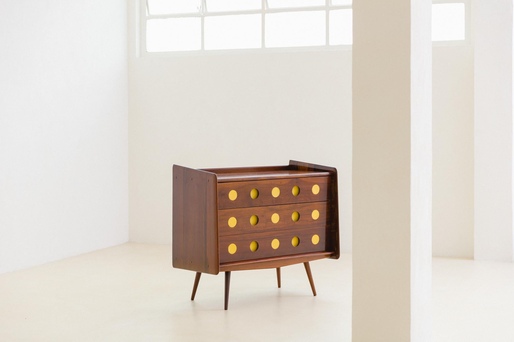 Mid-Century Modern Dresser in Brazilian Imbuia Wood by Móveis Cimo, Mid-Century Design, 1960s For Sale