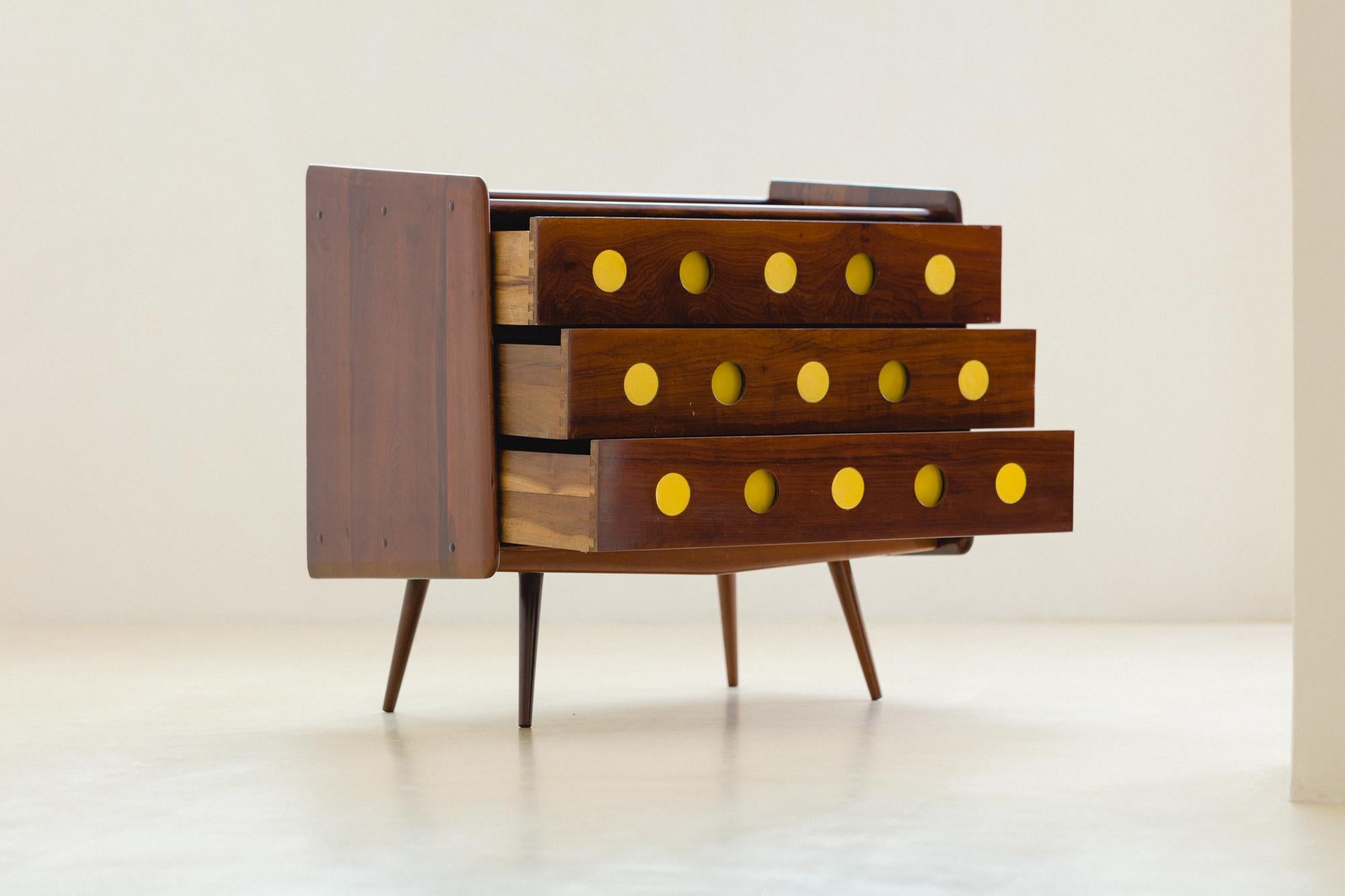 Mid-Century Modern Dresser in Brazilian Imbuia Wood by Móveis Cimo, Mid-Century Design, 1960s For Sale