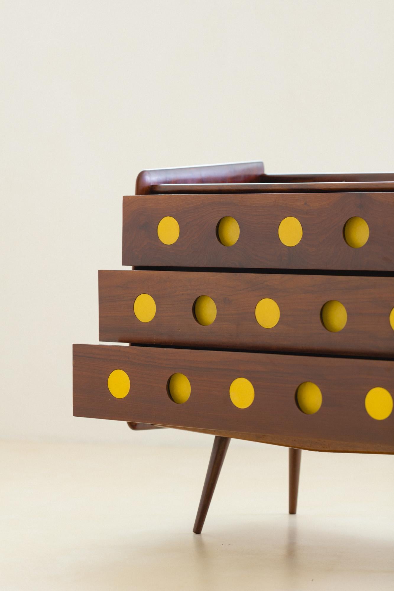 Mid-20th Century Dresser in Brazilian Imbuia Wood by Móveis Cimo, Mid-Century Design, 1960s For Sale