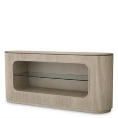 Dresser in Washed Oak Veneer and Glass, Contemporary Style