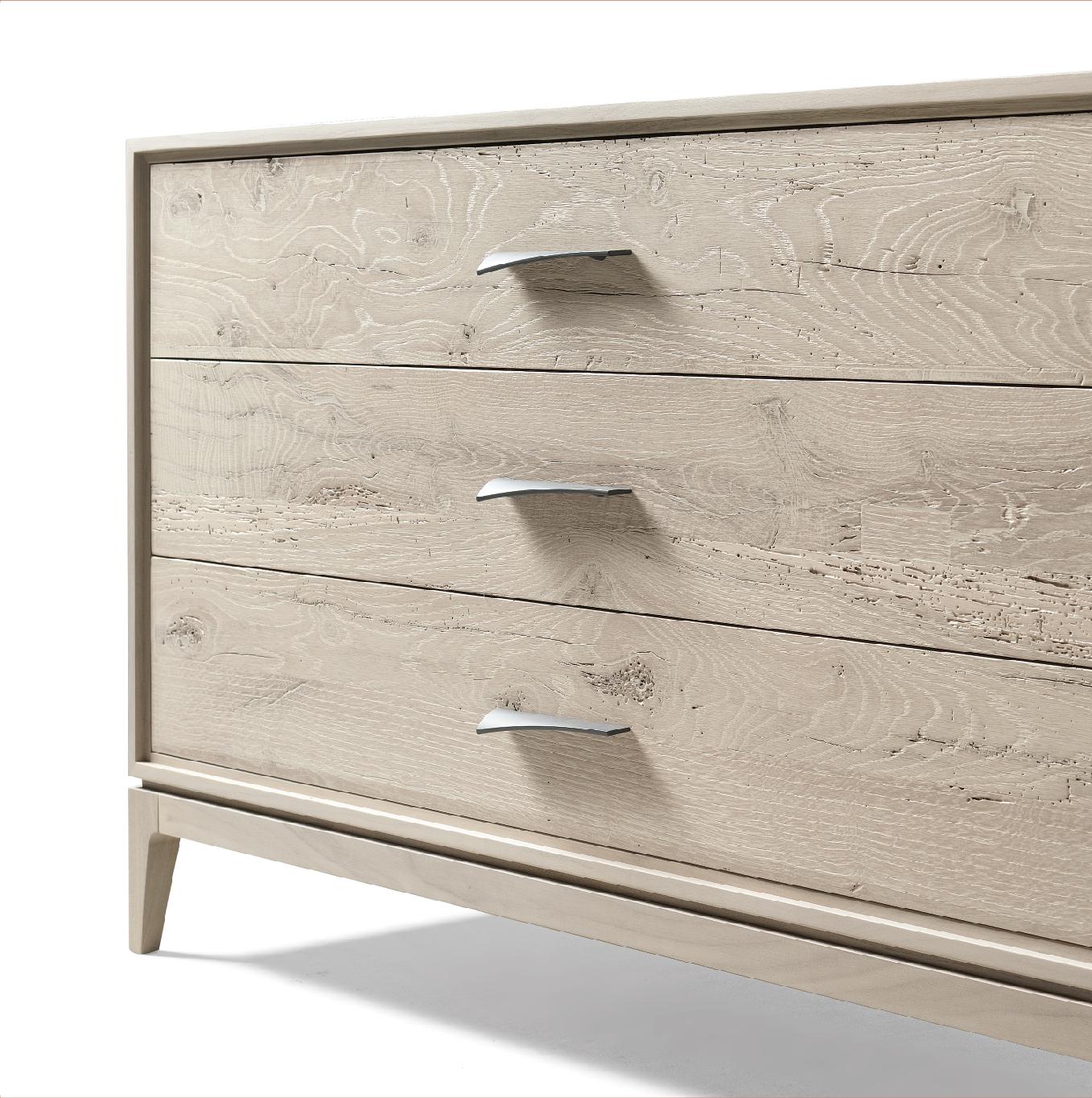 Modern Velo Solid Wood Dresser, Walnut in Hand-Made Natural Finish, Contemporary For Sale