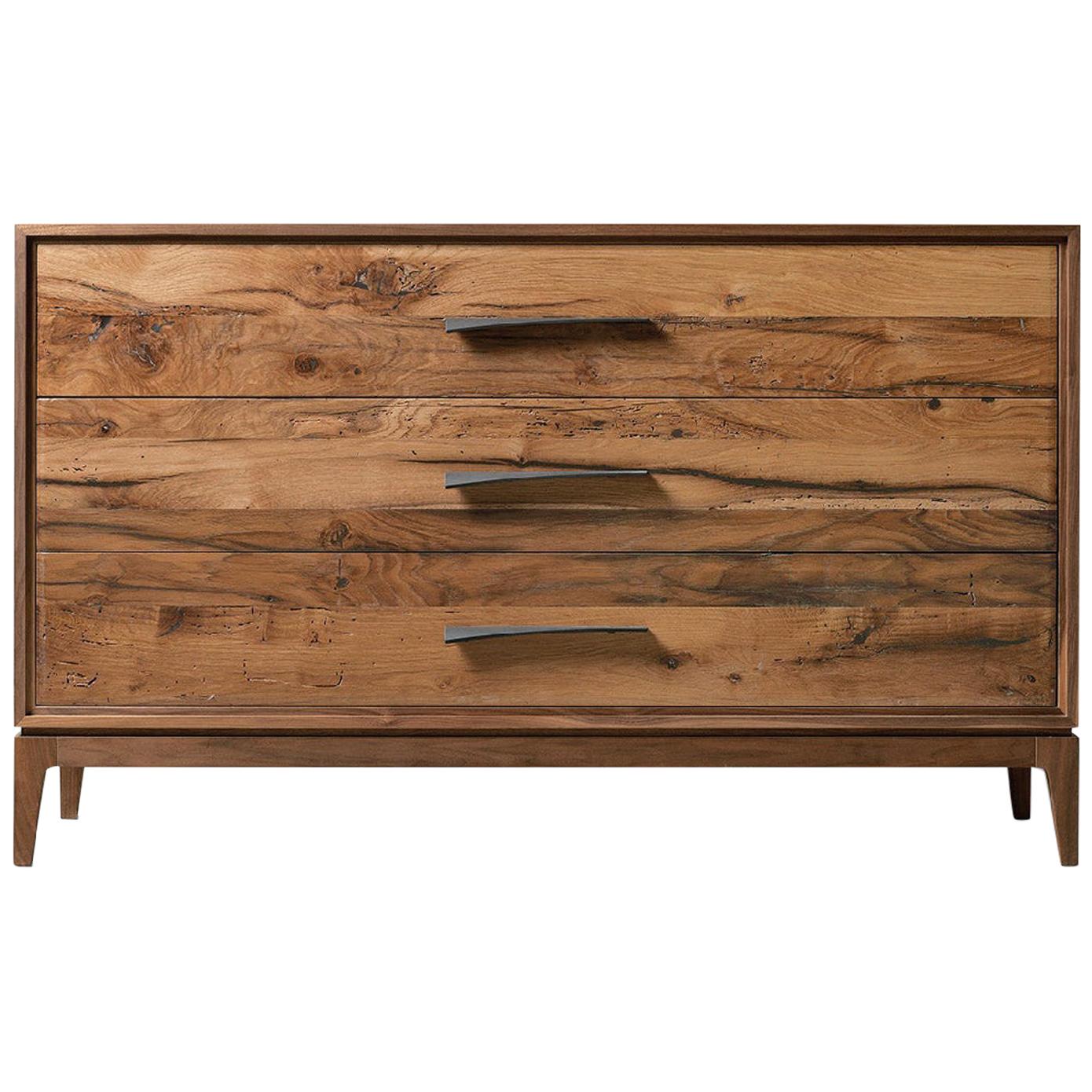 Velo Solid Wood Dresser, Walnut in Hand-Made Natural Finish, Contemporary For Sale