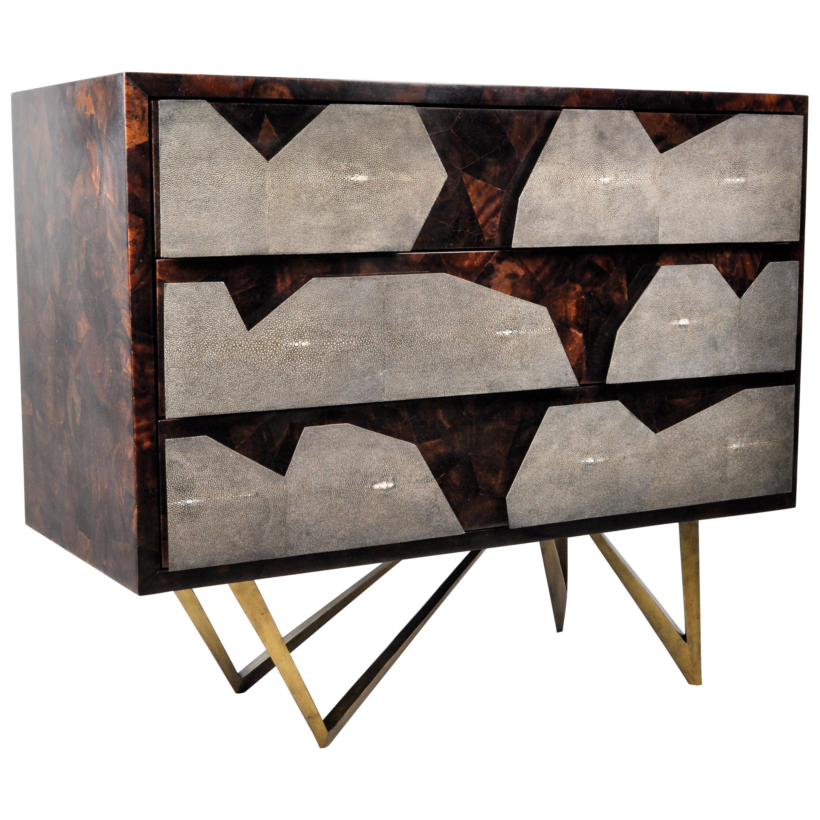 Dresser REEF in Shagreen and Shell Marquetry by Ginger Brown For Sale