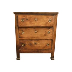 Antique Dresser, Small Chest of Drawers Complete, Walnut Wood, 19th Century, Italy