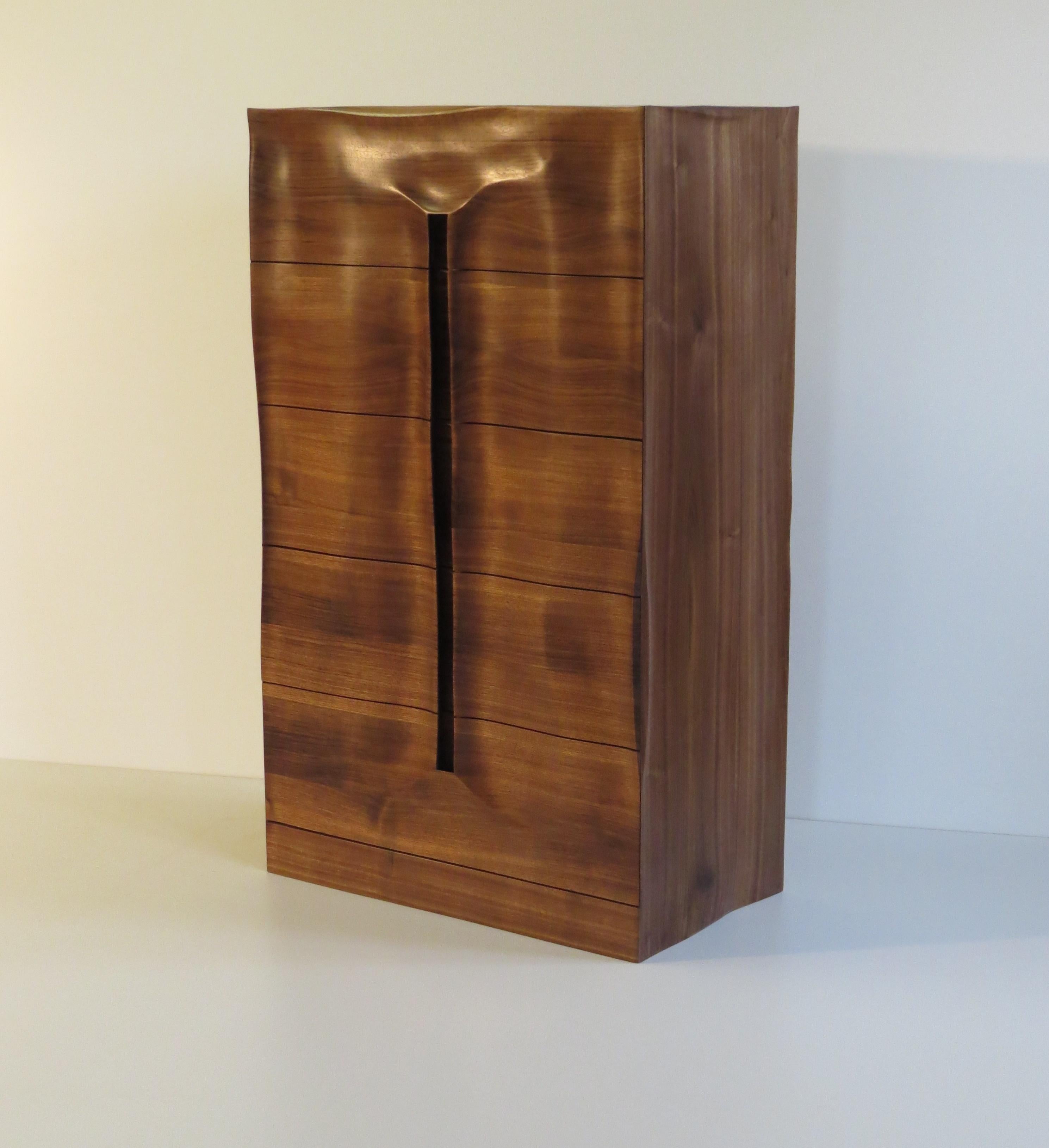 Modern Dresser, Solid Walnut, Handmade in Organic Design, Germany, Also as a Sideboard For Sale