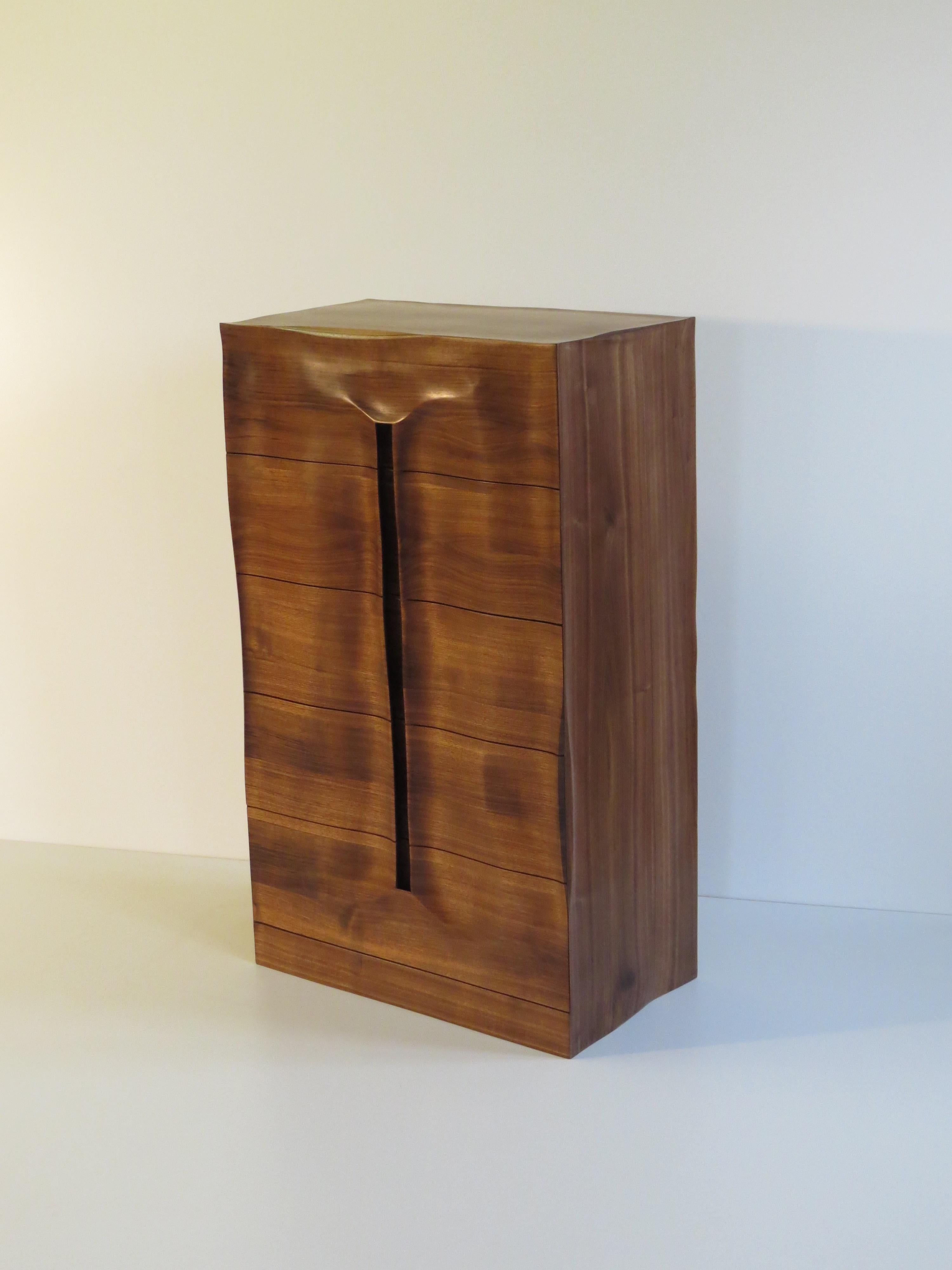 Hand-Crafted Dresser, Solid Walnut, Handmade in Organic Design, Germany, Also as a Sideboard For Sale