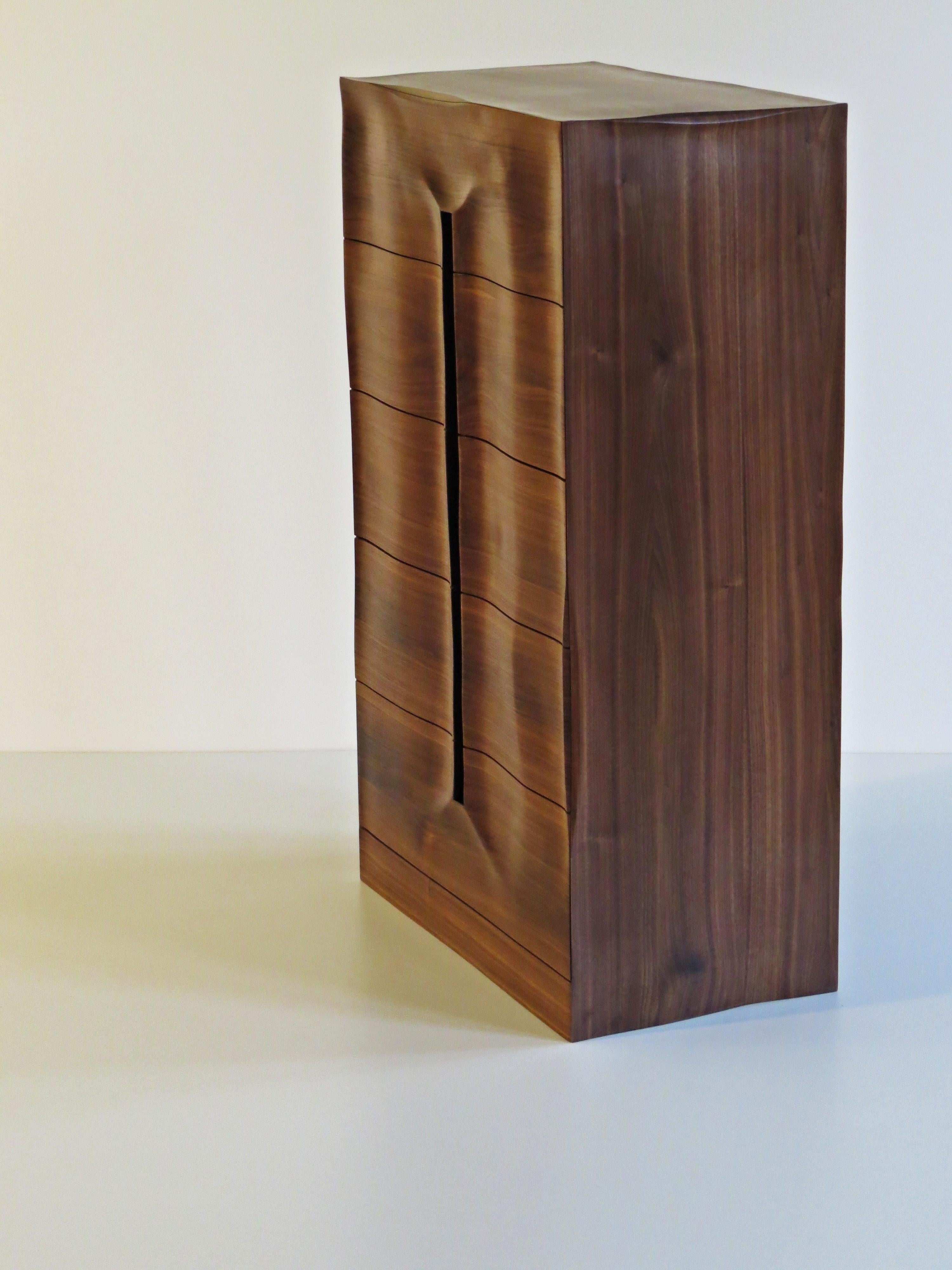 Wood Dresser, Solid Walnut, Handmade in Organic Design, Germany, Also as a Sideboard For Sale