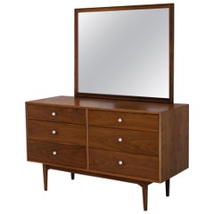 Vintage Dresser Suite and Mirror by Kipp Stewart for Drexel in Walnut