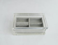 Dresser Top Lucite Jewelry Box with Fitted Lid