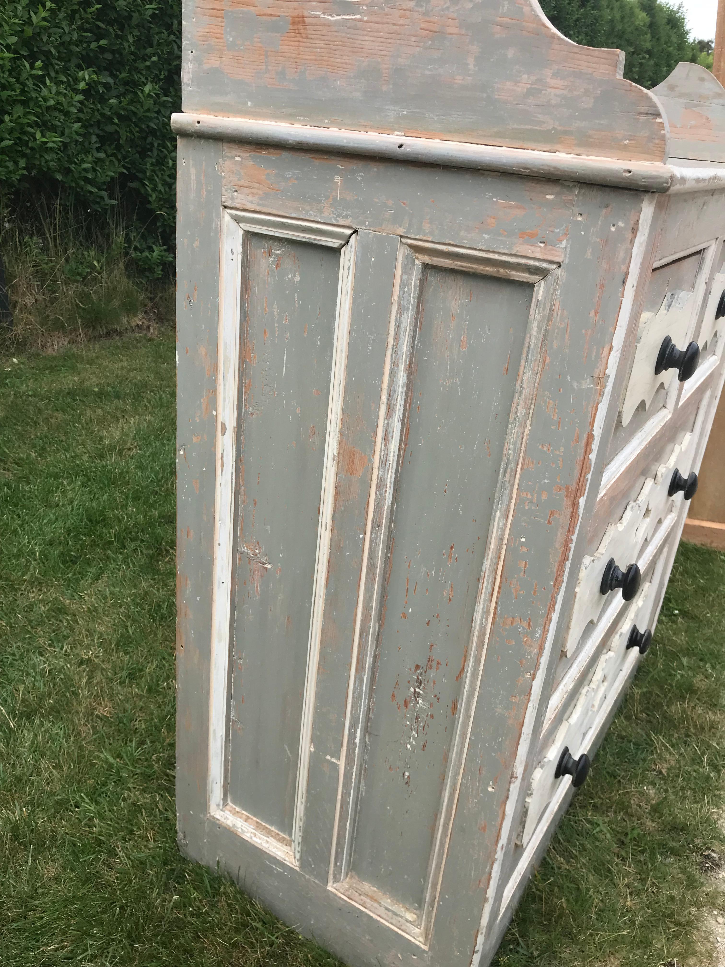 Canadian Dresser with Blue and White Paint