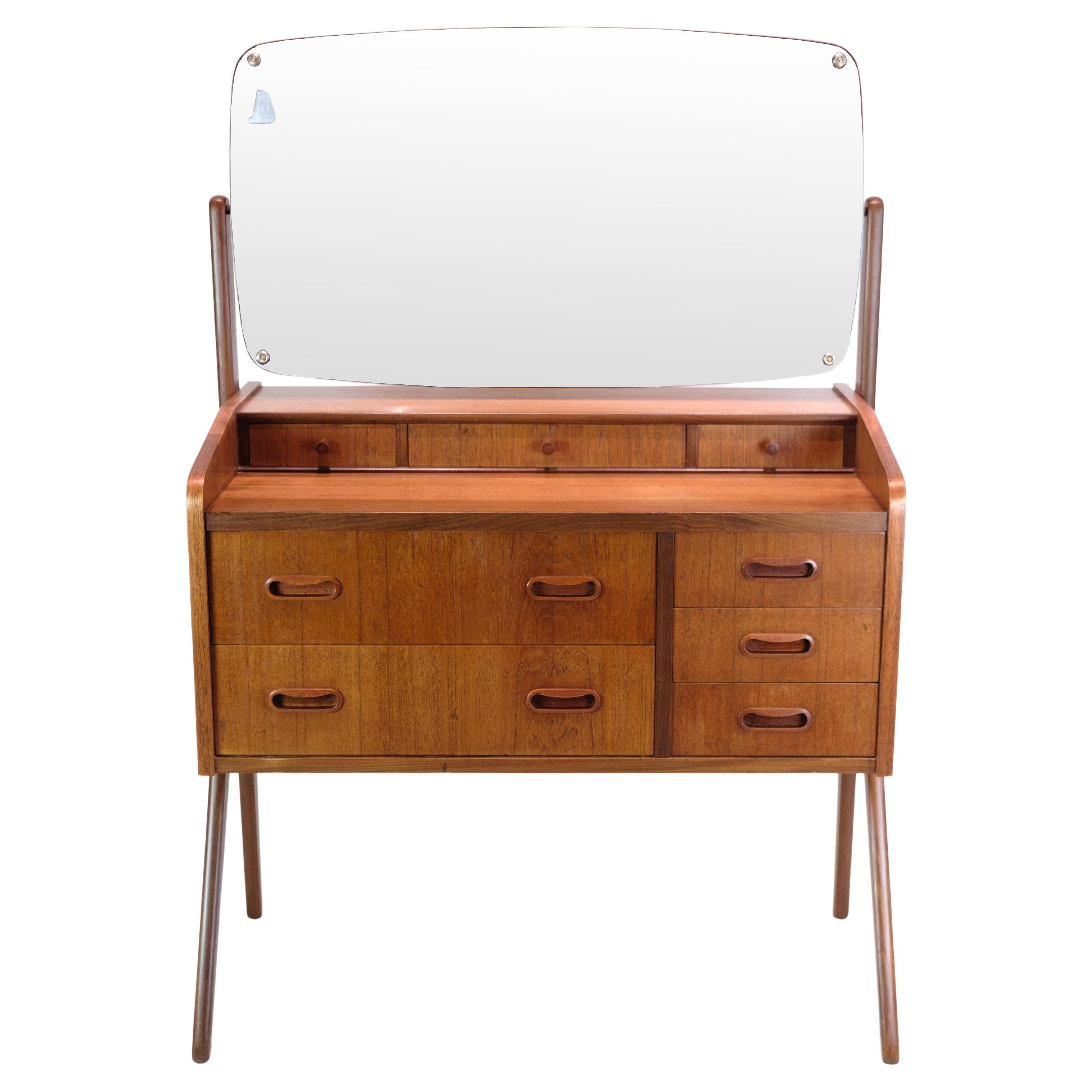 Dresser with Mirror Made In Teak, Danish design From 1960s For Sale