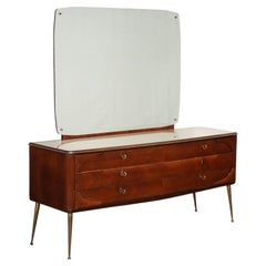 Dresser with Mirror Wood, Italy, 1950s