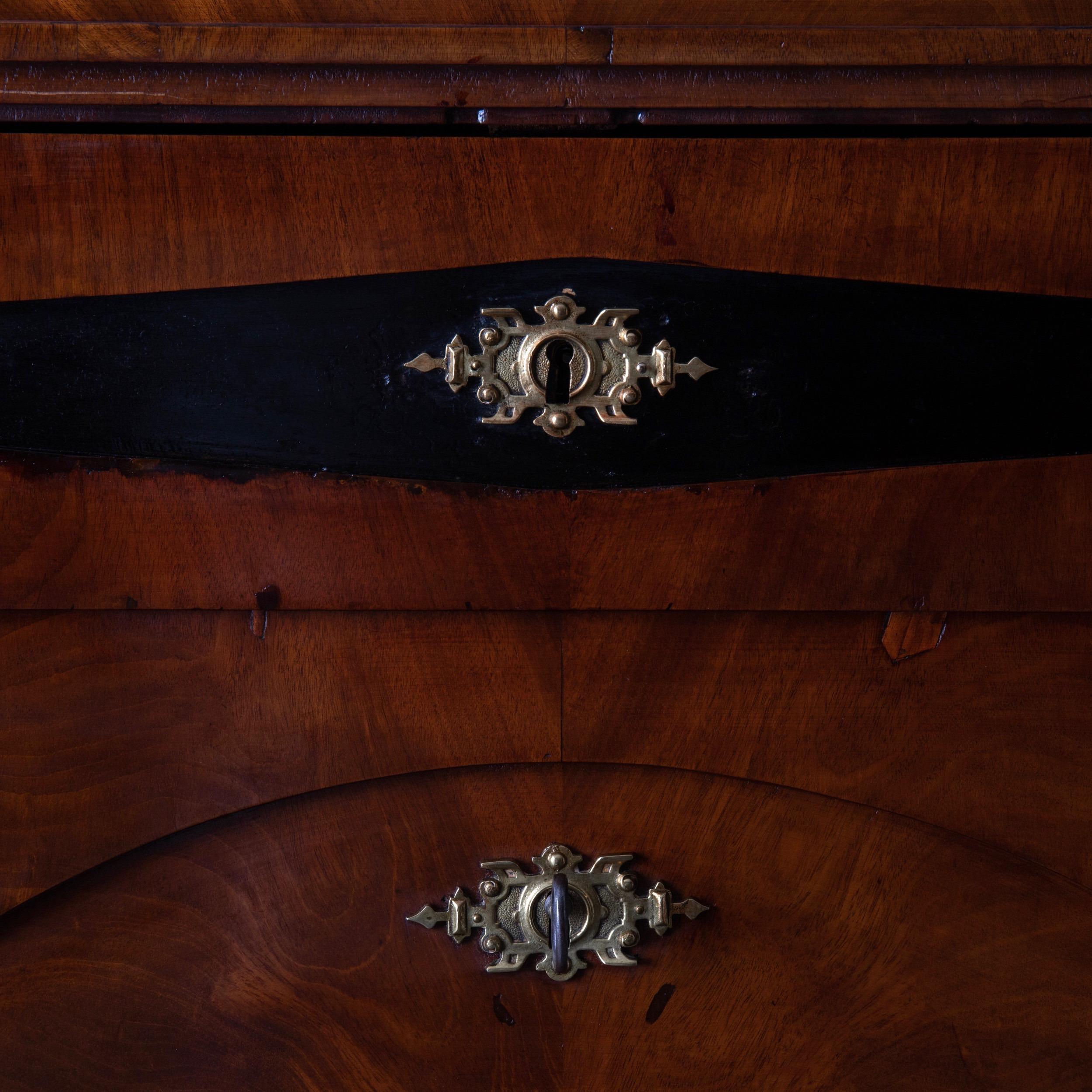 Dresser / Writing Chest Swedish Empire Mahogany Black Brass, Sweden 3