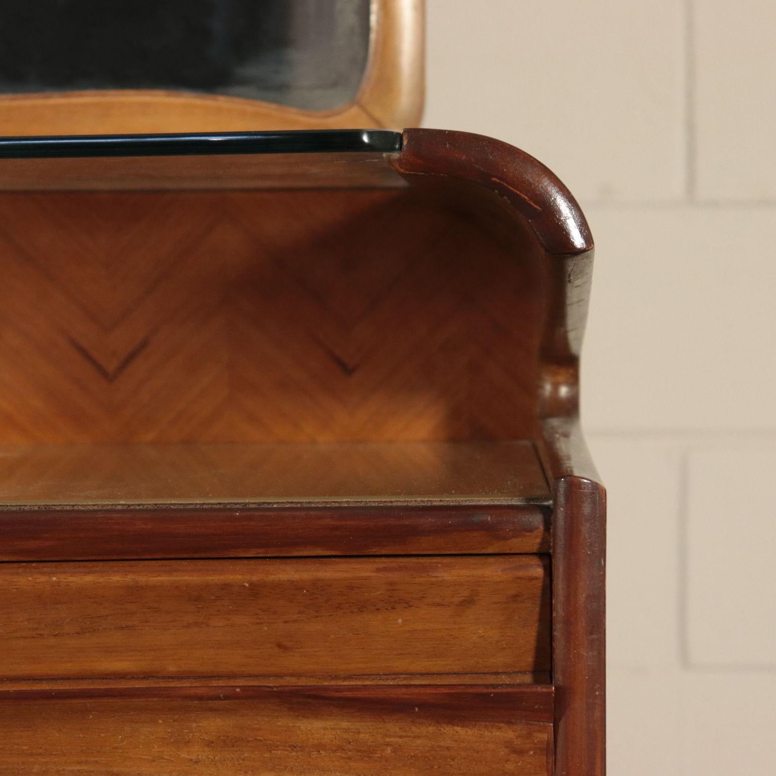 Dresser, Mahogany Veneer Back-Treated Glass and Brass, 1950s 1