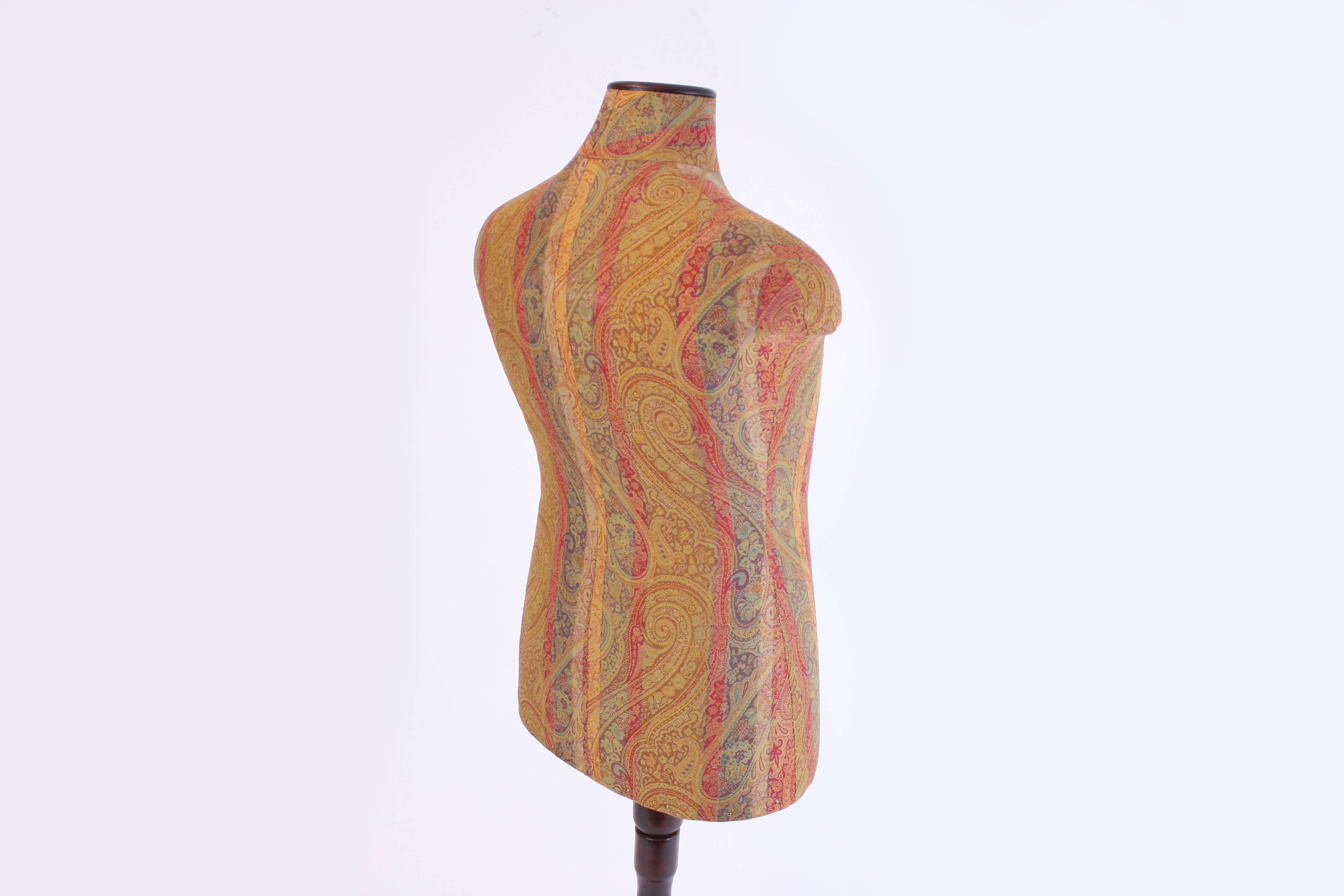 Austrian Dressform Attributed to Thonet, Vienna 1900, Covered with Etro Fabric Italy For Sale