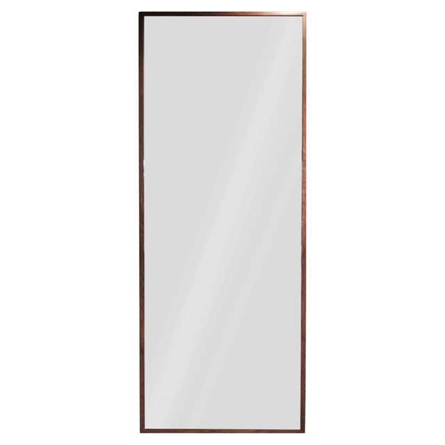 Light Bronze Rectangular Frame Rectangular Wall Mirror With Dark Bronze Metal Frame For Sale at 1stDibs