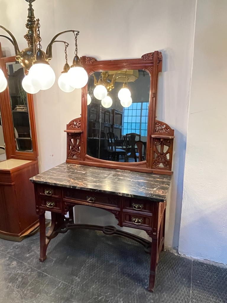 Mahogany Dressing Table by Emil Gerstel, Prague, 1890s For Sale