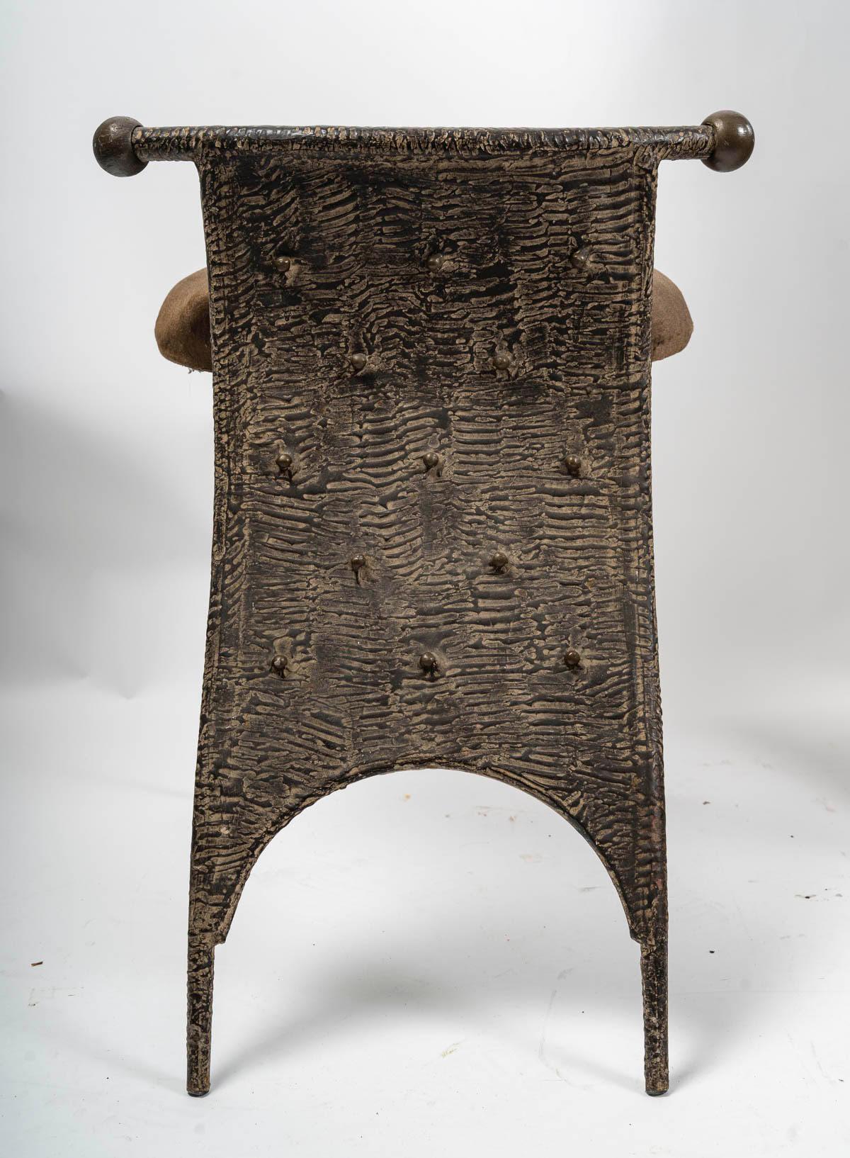 Dressing Table, Designer Coat Stand with its Patinated Metal Chair, 20th Century 2