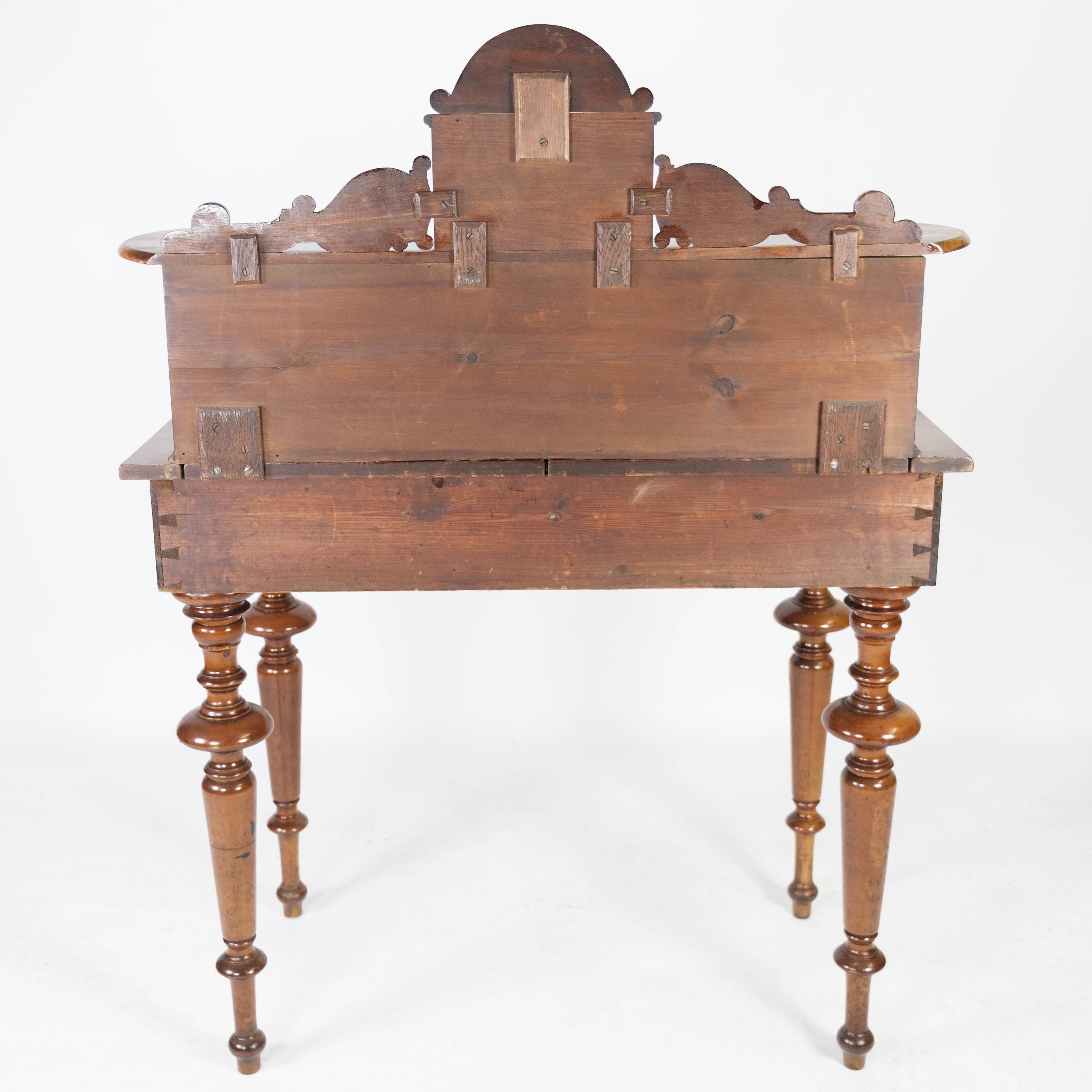 Carved Dressing Table/Desk of Walnut and Decorated with Carvings, 1880s