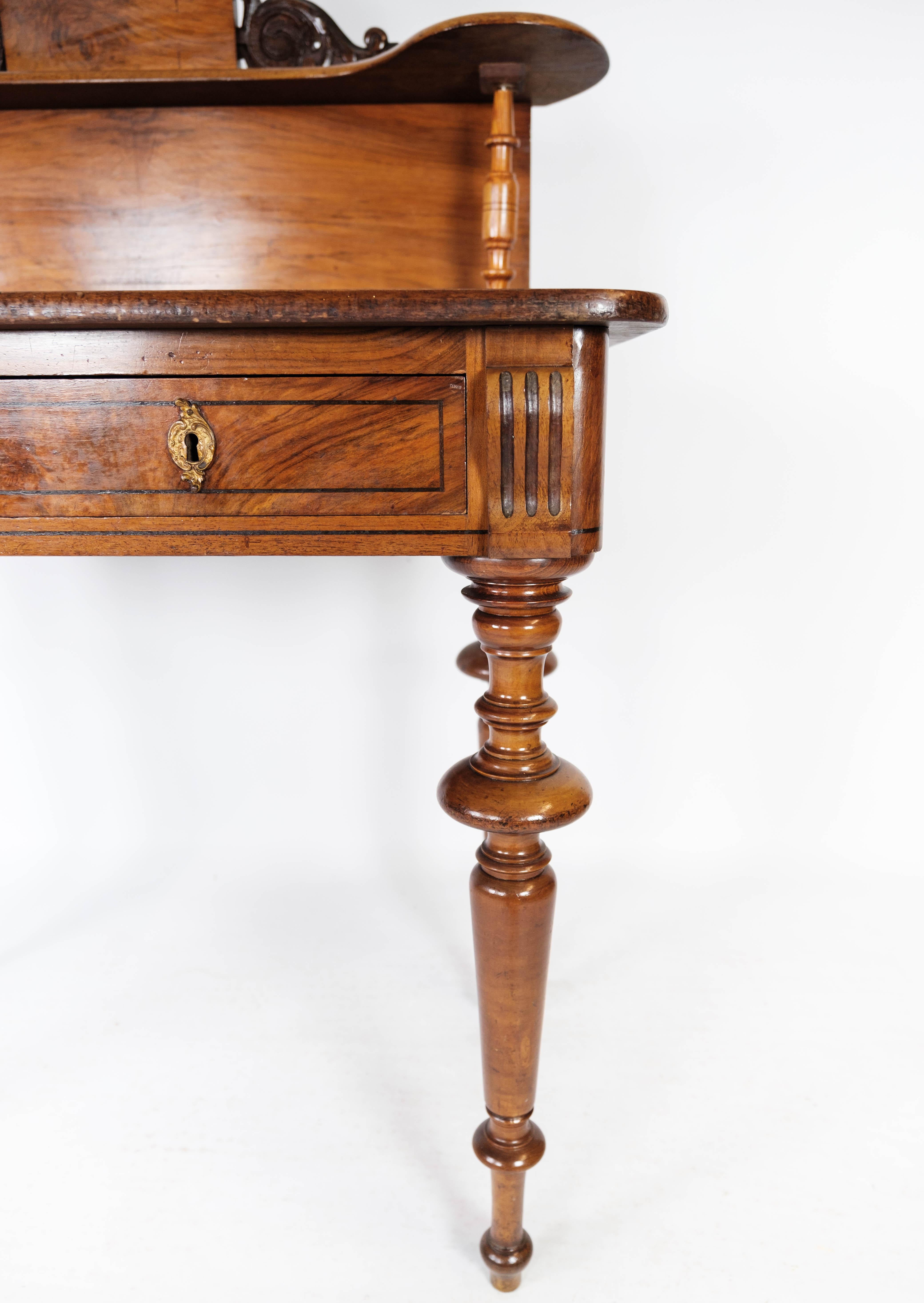 Late 19th Century Dressing Table/Desk of Walnut and Decorated with Carvings, 1880s