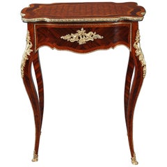Dressing Table in Exotic Wood Veneers and Marquetry in Louis XV Style