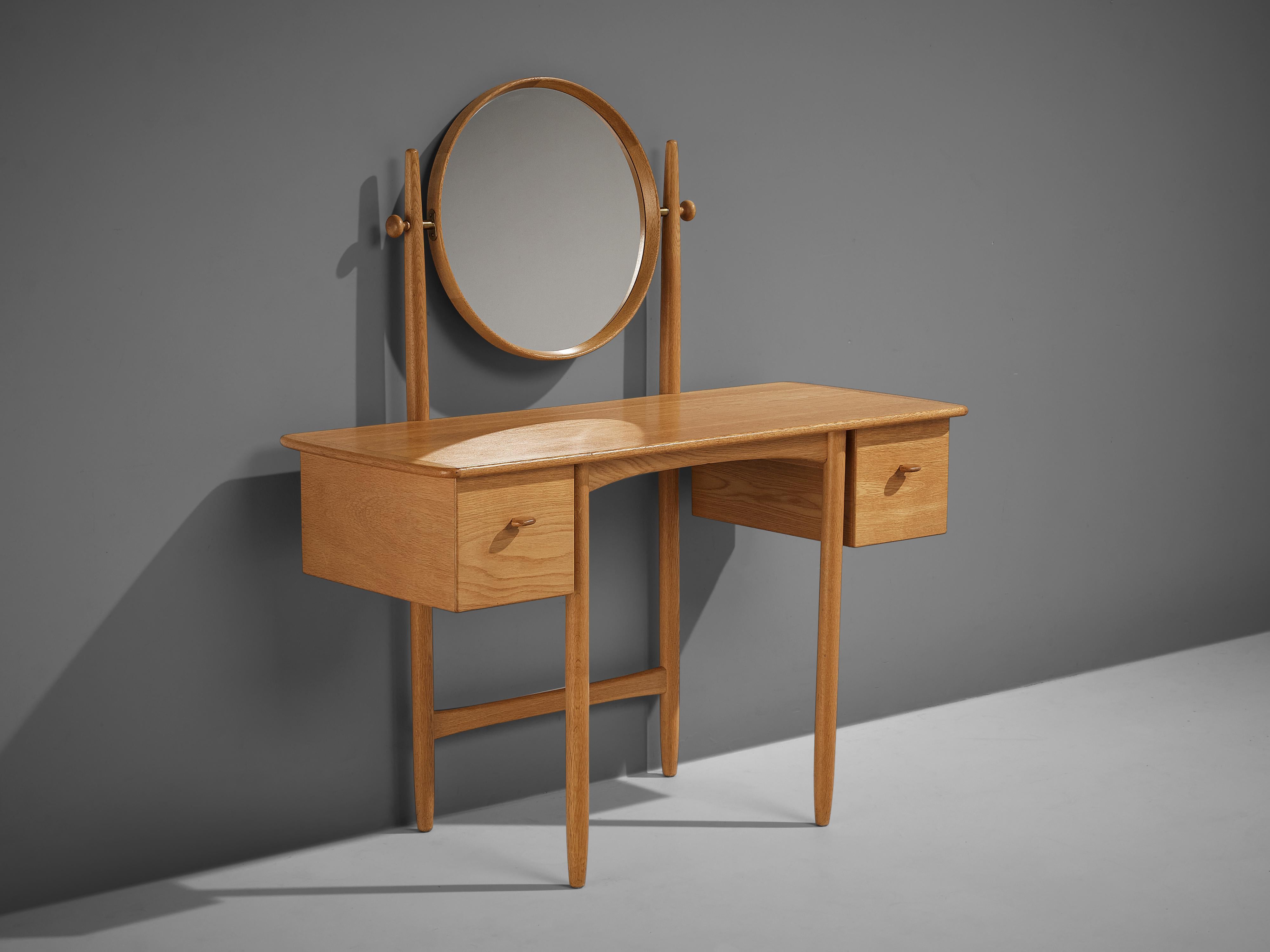 Mirror Dressing Table in Oak by Sven Engström and Gunnar Myrstrand