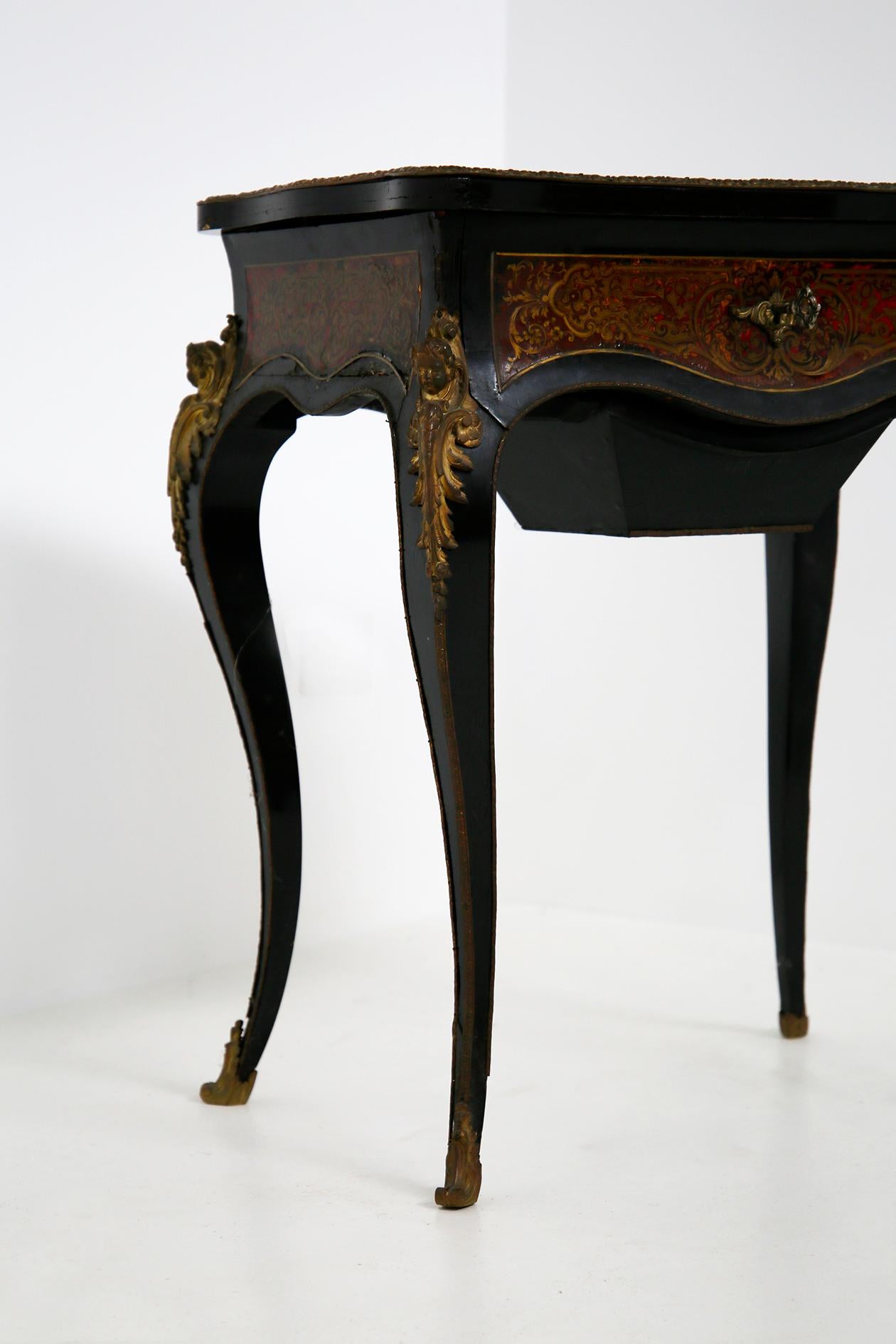 Dressing Table Ladies France Napoleon III in Bronze and Wood, 19th Century In Good Condition For Sale In Milano, IT