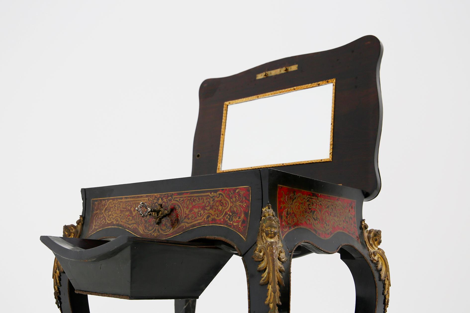 Early 19th Century Dressing Table Ladies France Napoleon III in Bronze and Wood, 19th Century For Sale