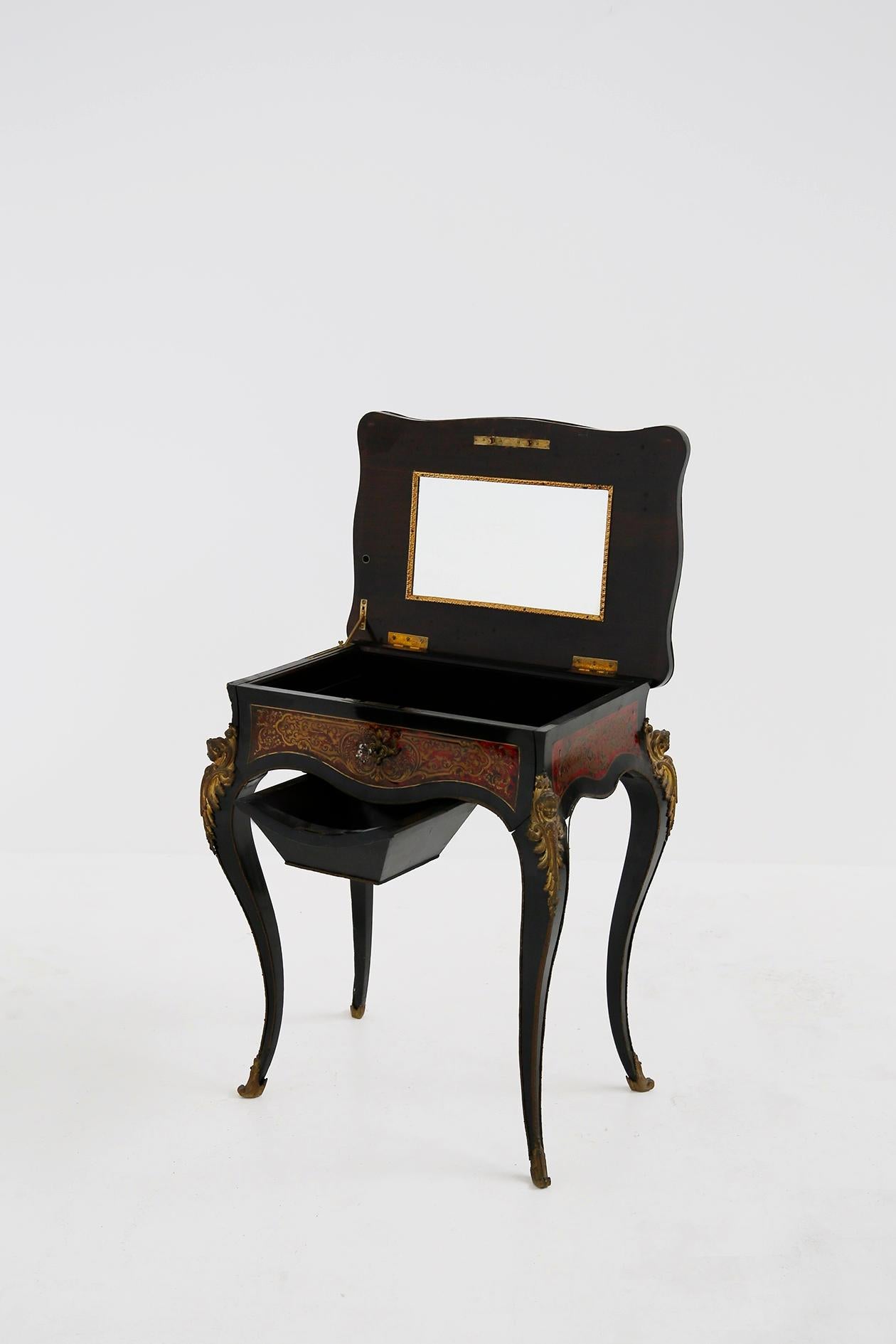 Dressing Table Ladies France Napoleon III in Bronze and Wood, 19th Century For Sale 1