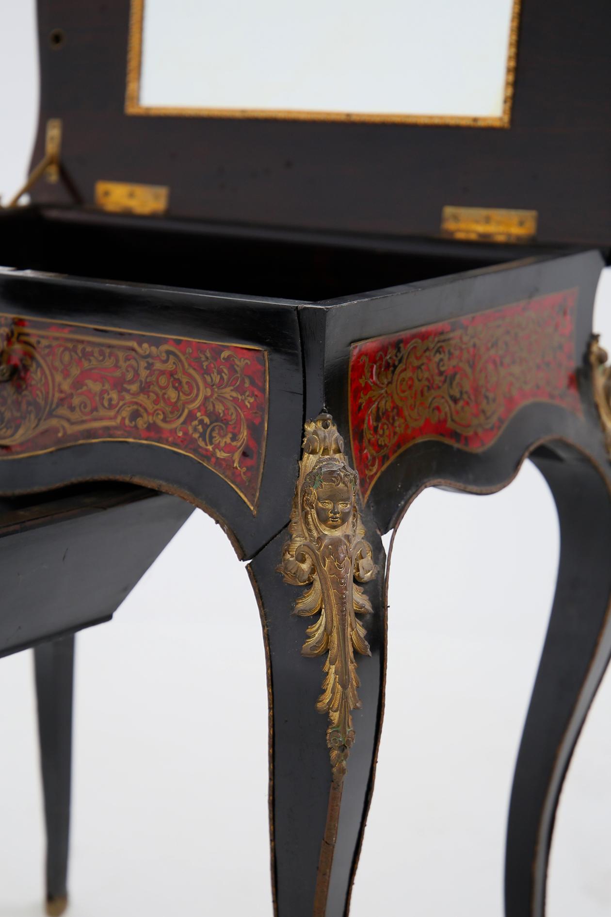 Dressing Table Ladies France Napoleon III in Bronze and Wood, 19th Century For Sale 3