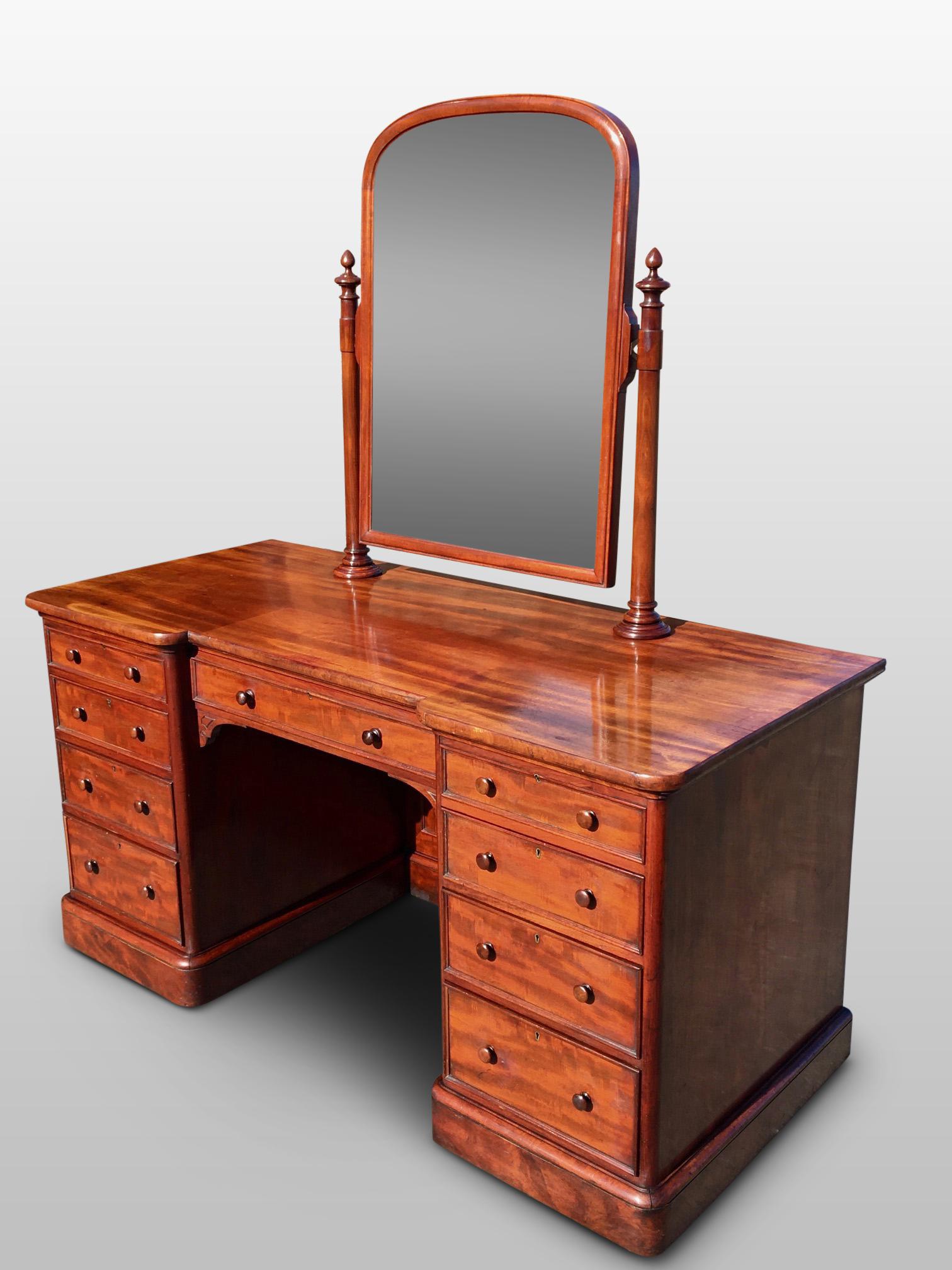 Victorian Mahogany Dressing Table. .  English, circa 1860 For Sale