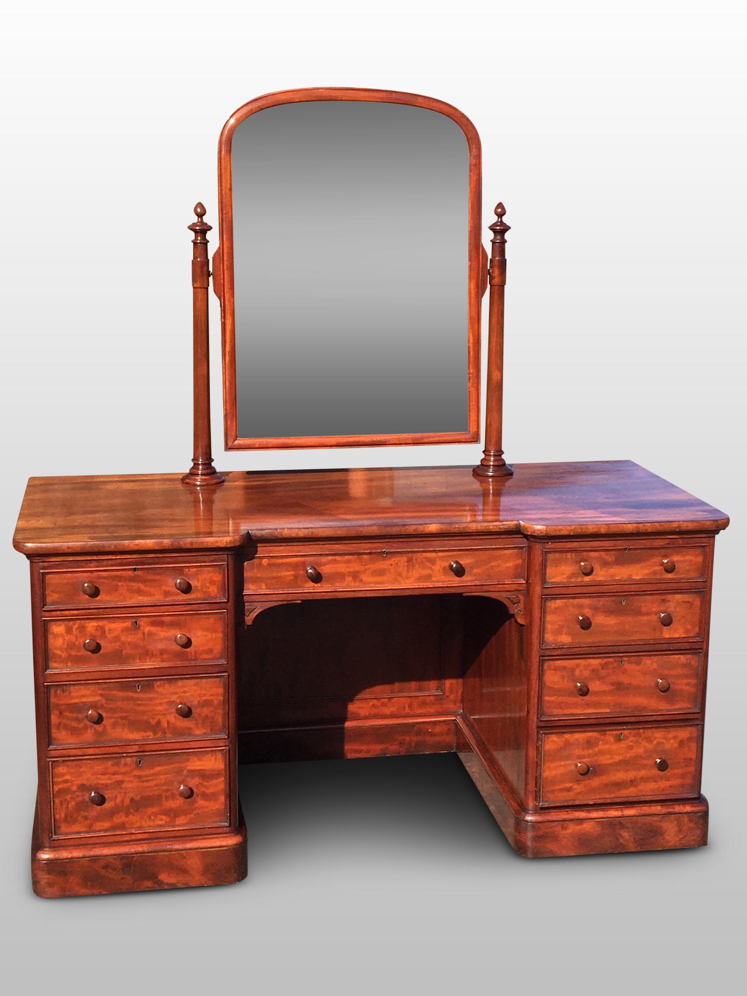 19th Century Mahogany Dressing Table. .  English, circa 1860 For Sale
