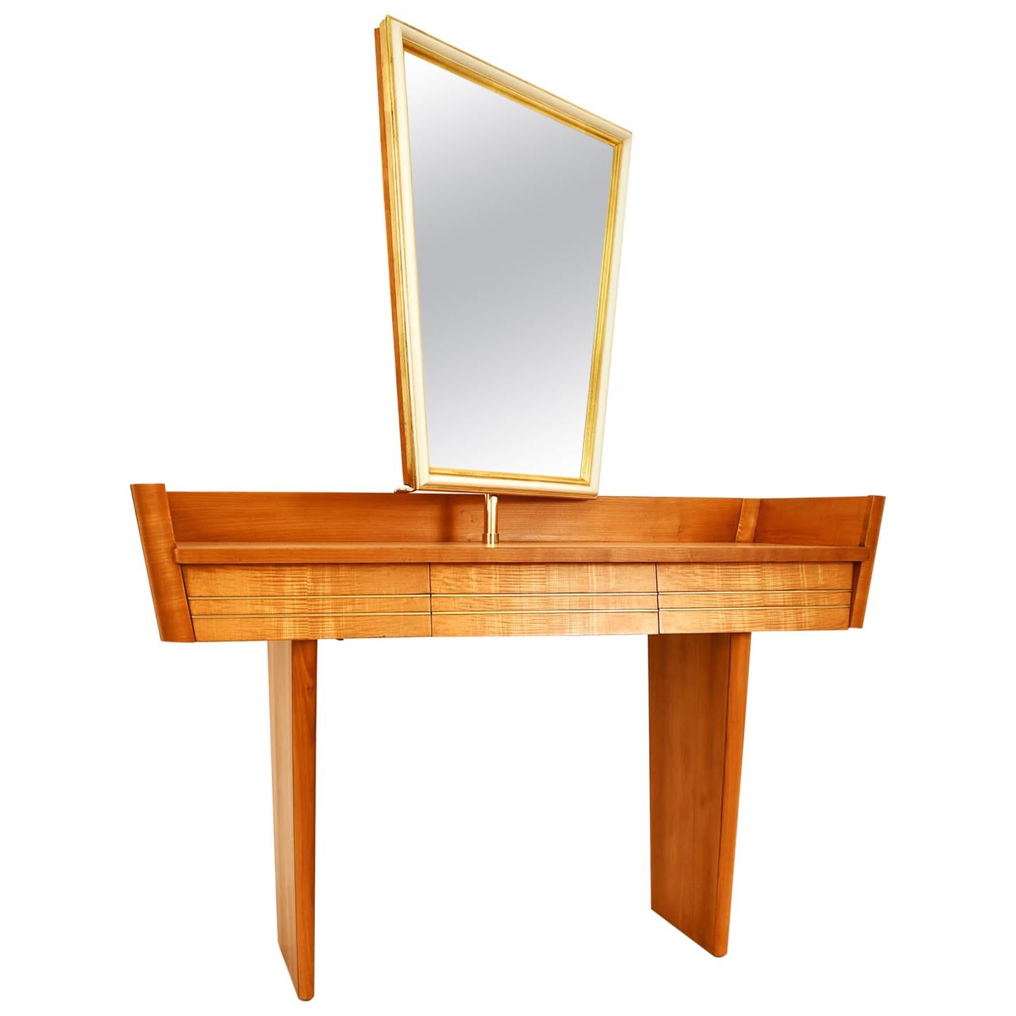 Dressing Table Midcentury 1930-1950 Austria Cherry Mirror Drawers