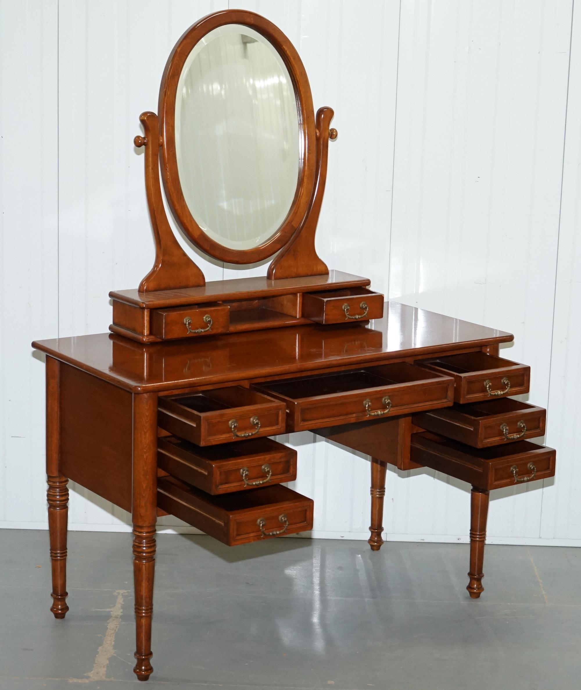 Dressing Table Mirror and Stool Made in Italy by Consorzio Mobili Mahogany Frame 7