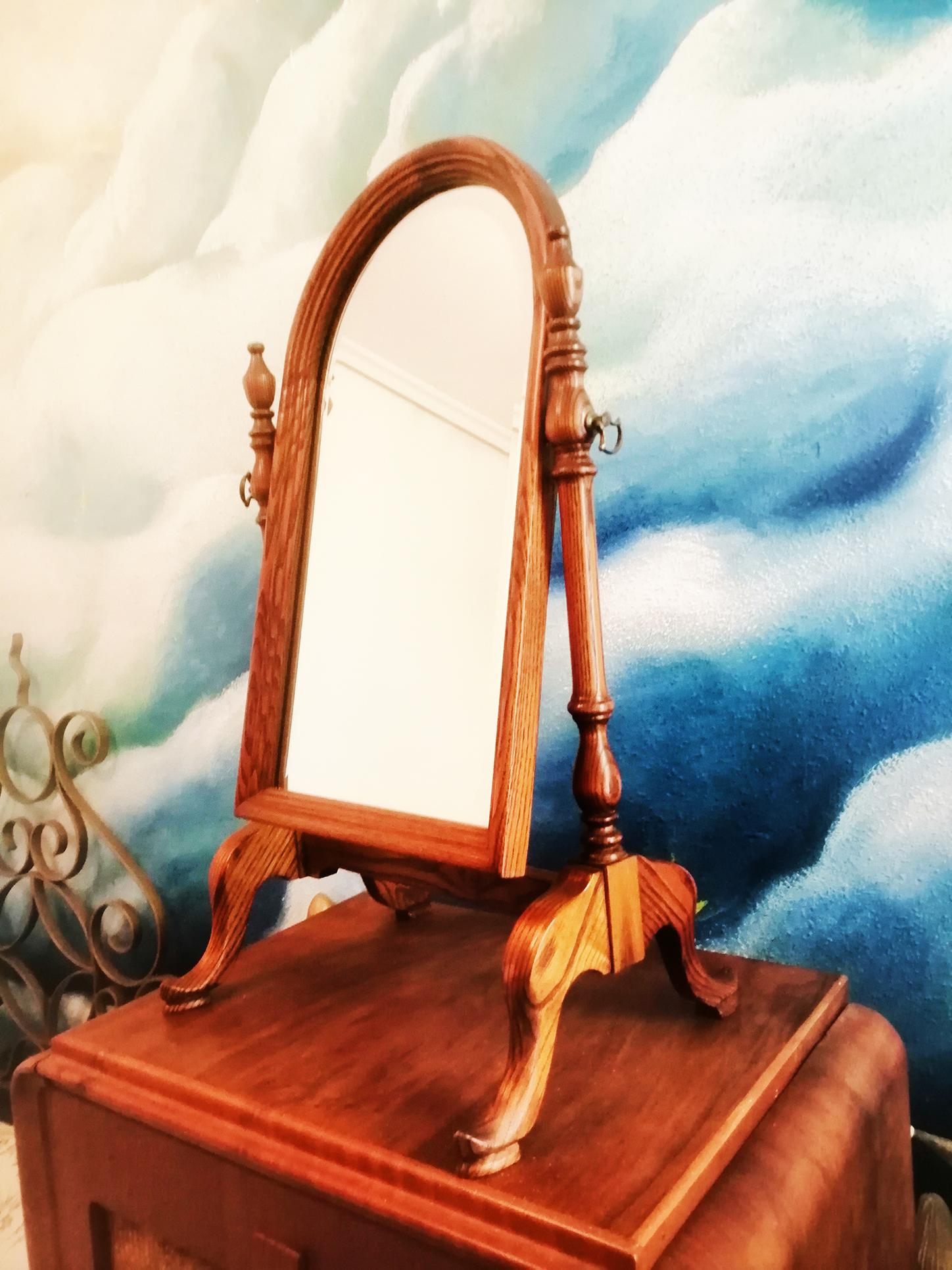 Millor Vanity Dressing Table  Miroir Chêne Wood Wood Swing Début 20ème siècle en vente 6