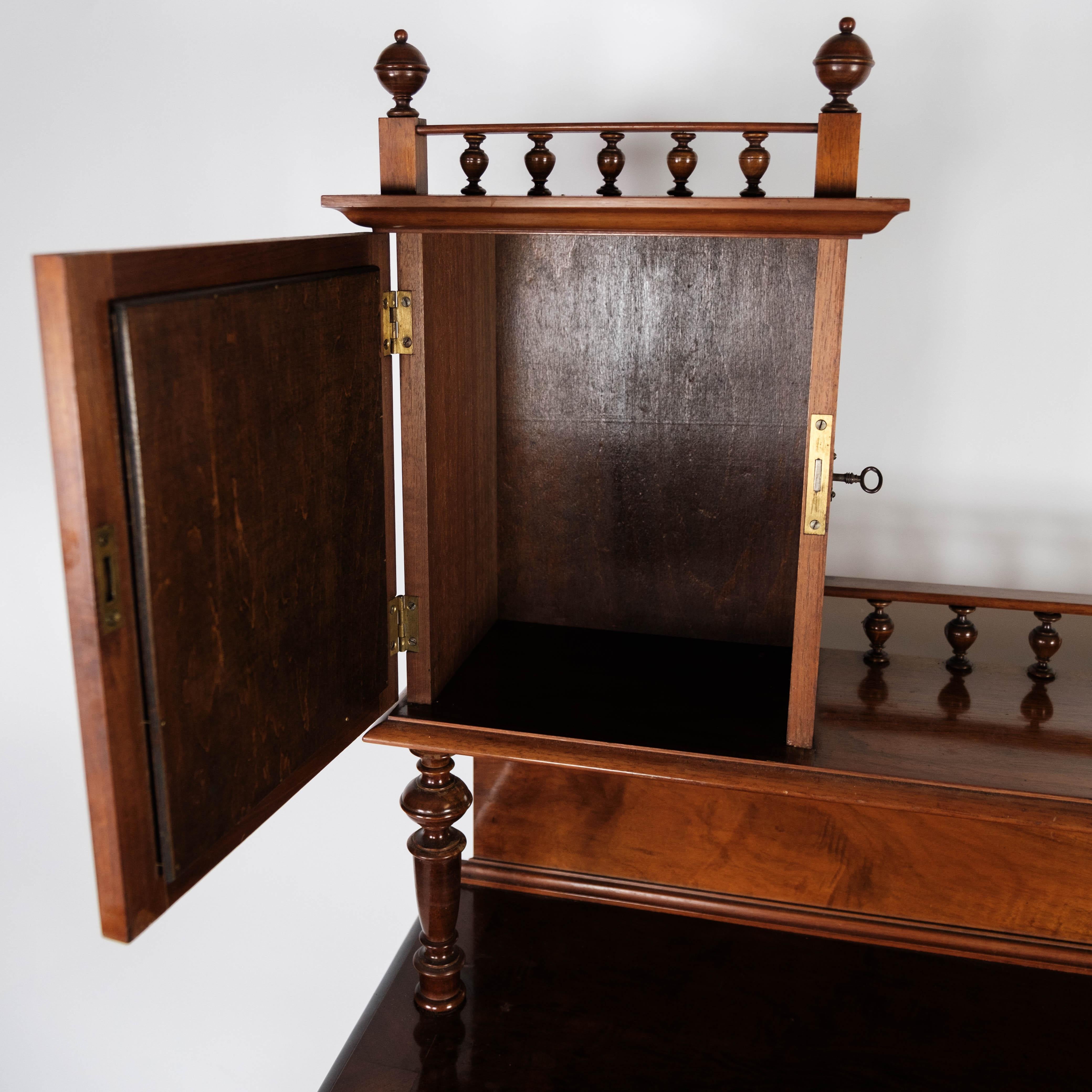 Mirror Dressing Table Made In Walnut With Glass From 1880s For Sale