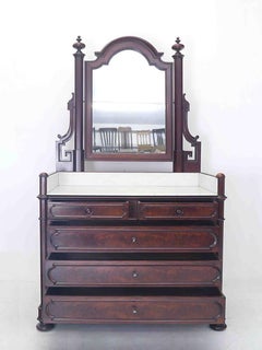 Dressing Table with a Mirror circa 1850 Mahogany Original