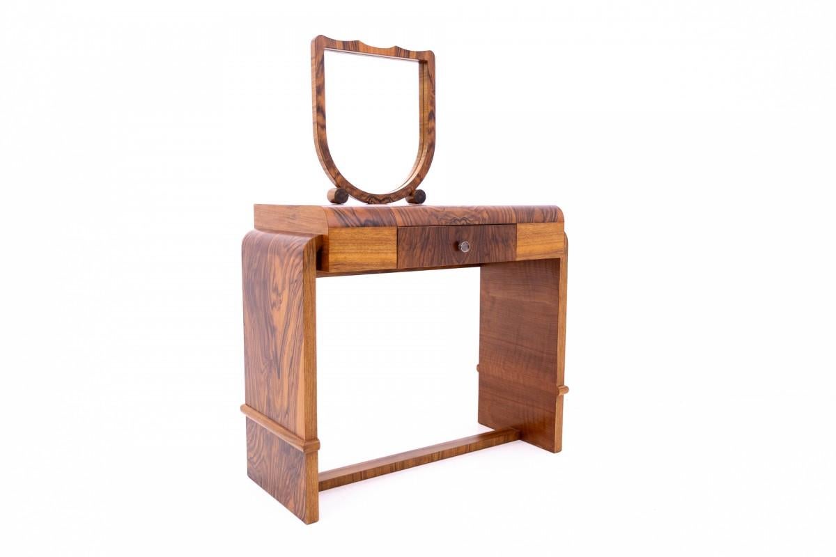Dressing table with chair in Art Deco style, Poland, 1940s. In Good Condition In Chorzów, PL