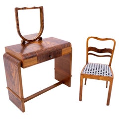 Dressing table with chair in Art Deco style, Poland, 1940s.