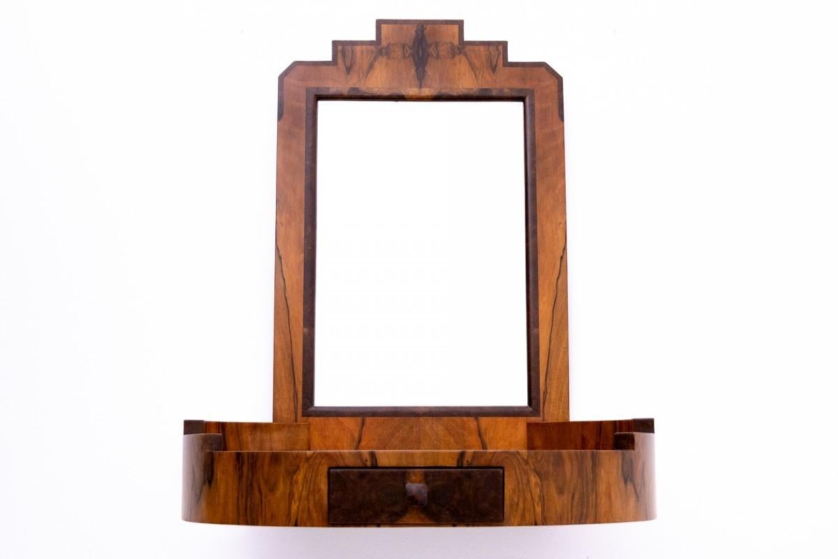 Polish Dressing table with chair in Art Deco style, Poland, mid-20th century. For Sale